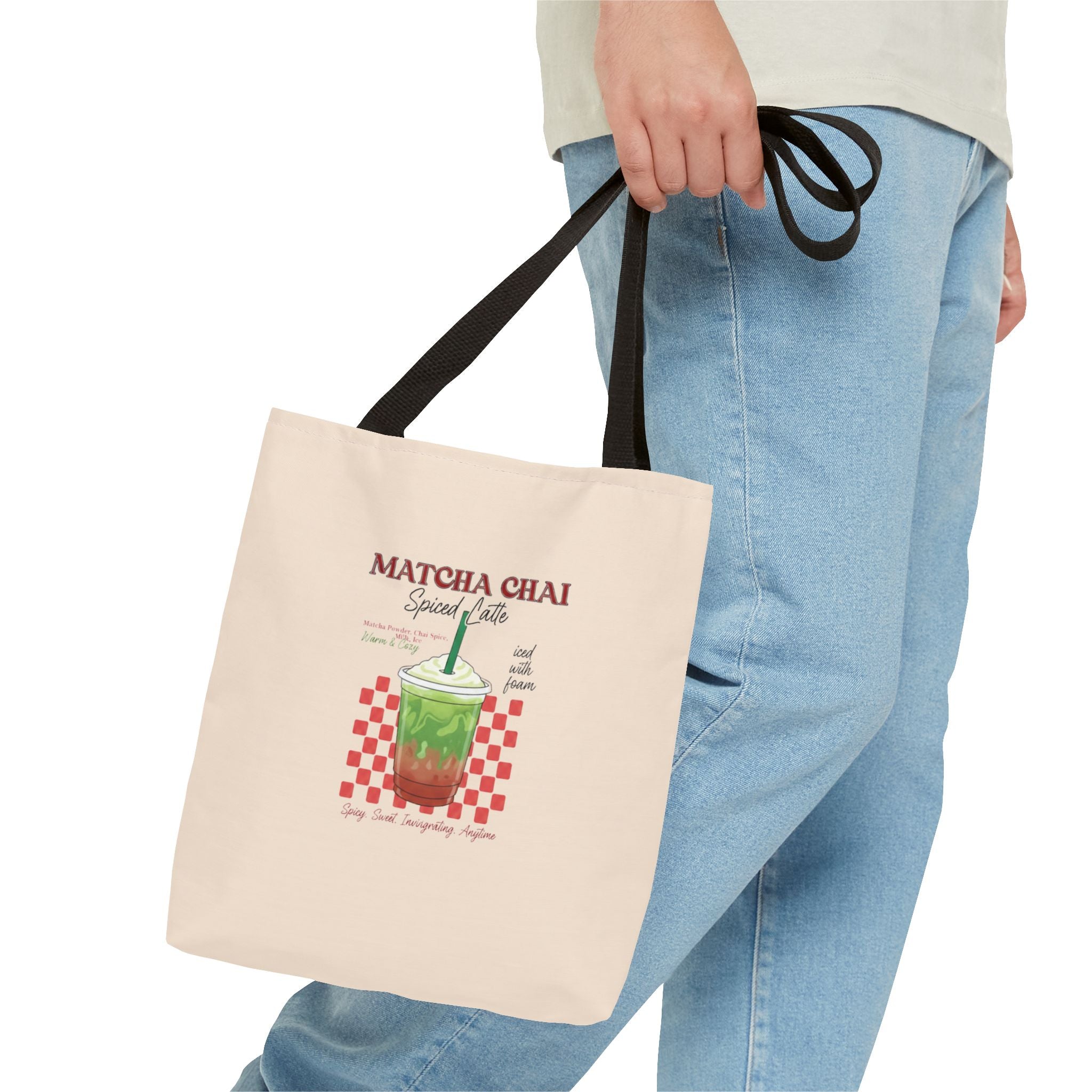 Retro Checker Iced Drink Graphic Tote