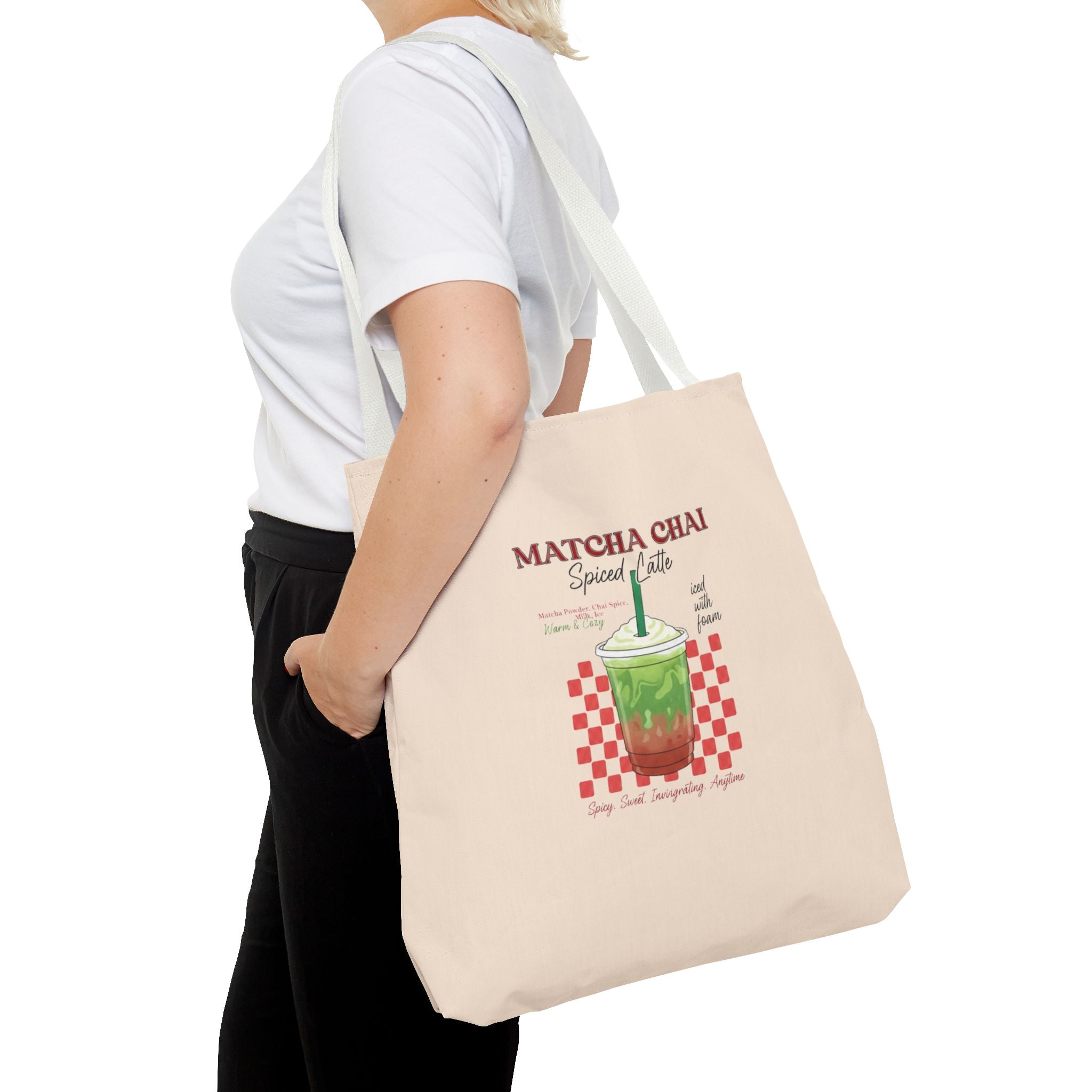 Retro Checker Iced Drink Graphic Tote