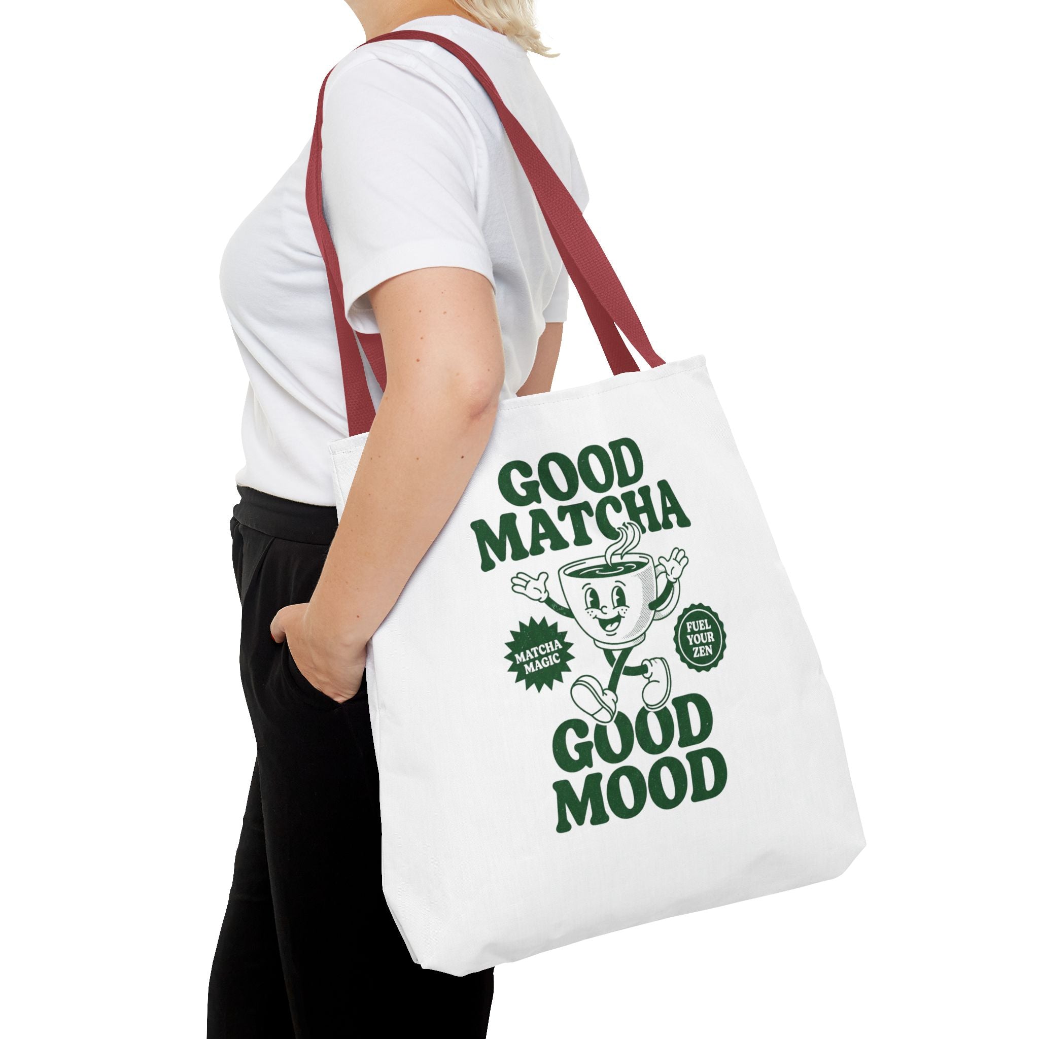 "Good Matcha Good Mood" Reusable Grocery & Coffee Lover Tote