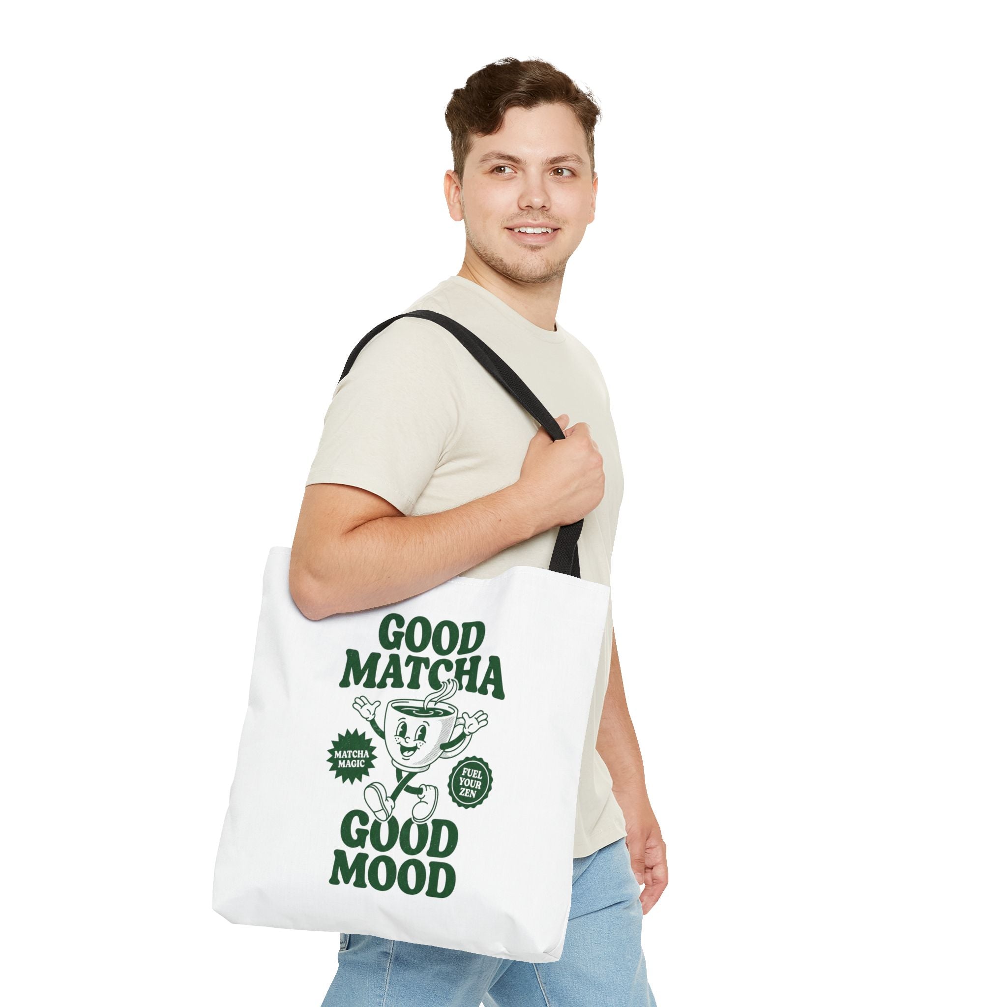 "Good Matcha Good Mood" Reusable Grocery & Coffee Lover Tote