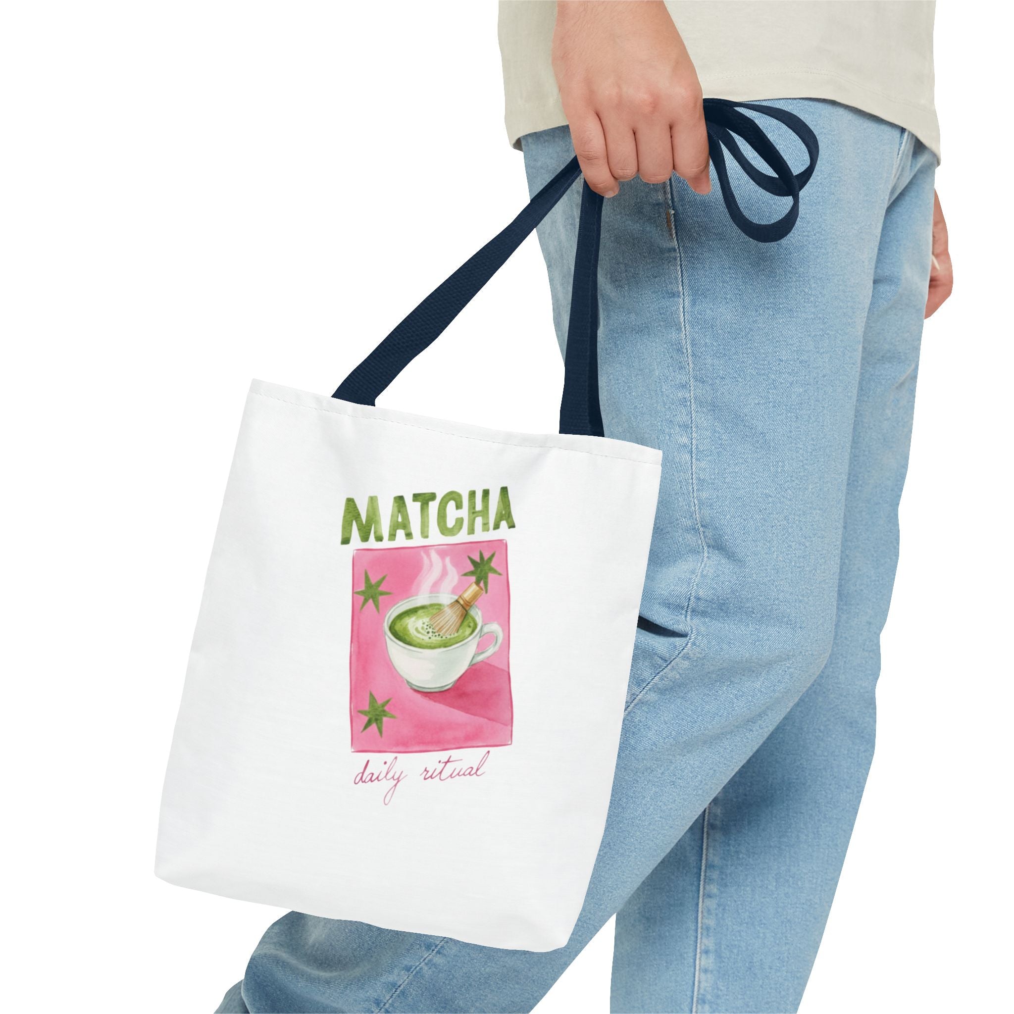 'Matcha Daily Ritual' Illustrated Tea Canvas Tote