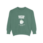 'Matcha Power' Graphic Cozy Pullover for Tea Lovers