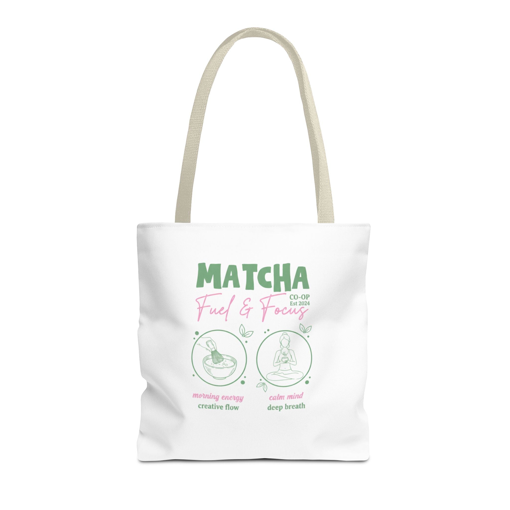 Eco Coffee Tea Shopper with 'Matcha: Fuel & Focus' Graphic