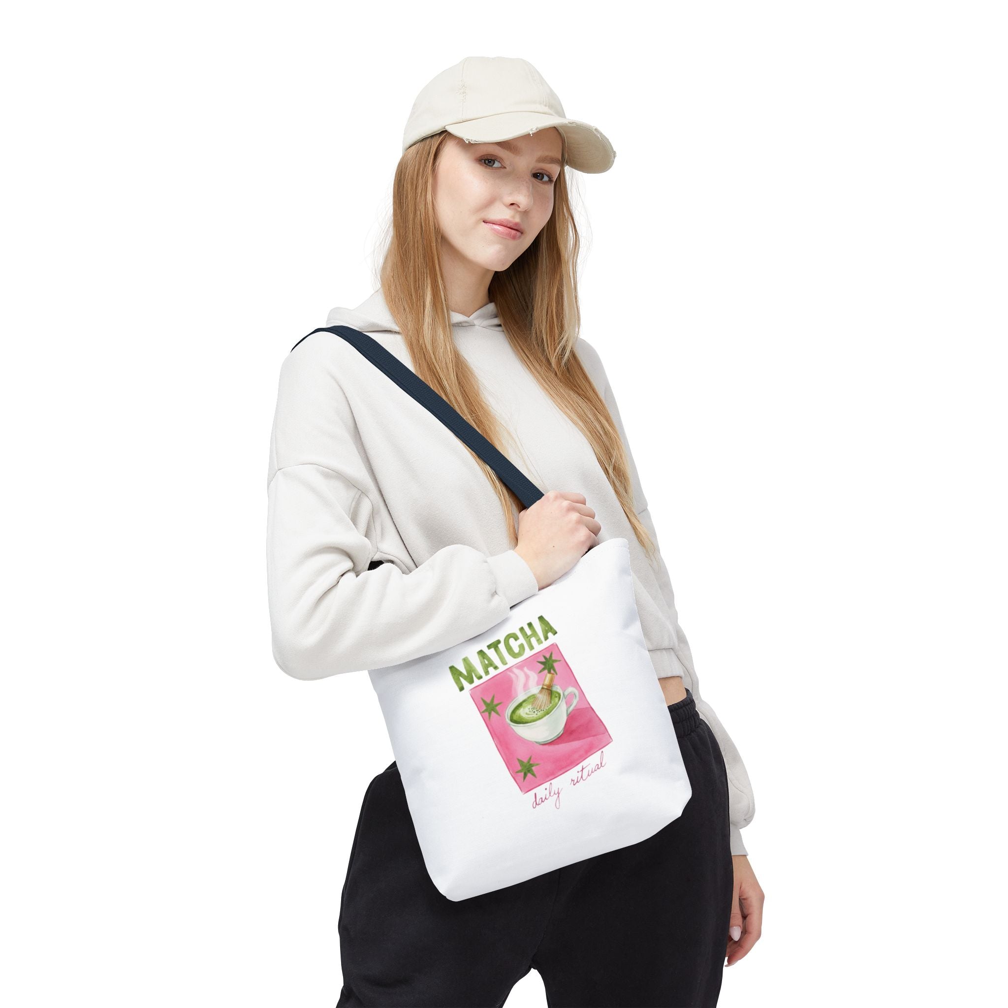 'Matcha Daily Ritual' Illustrated Tea Canvas Tote
