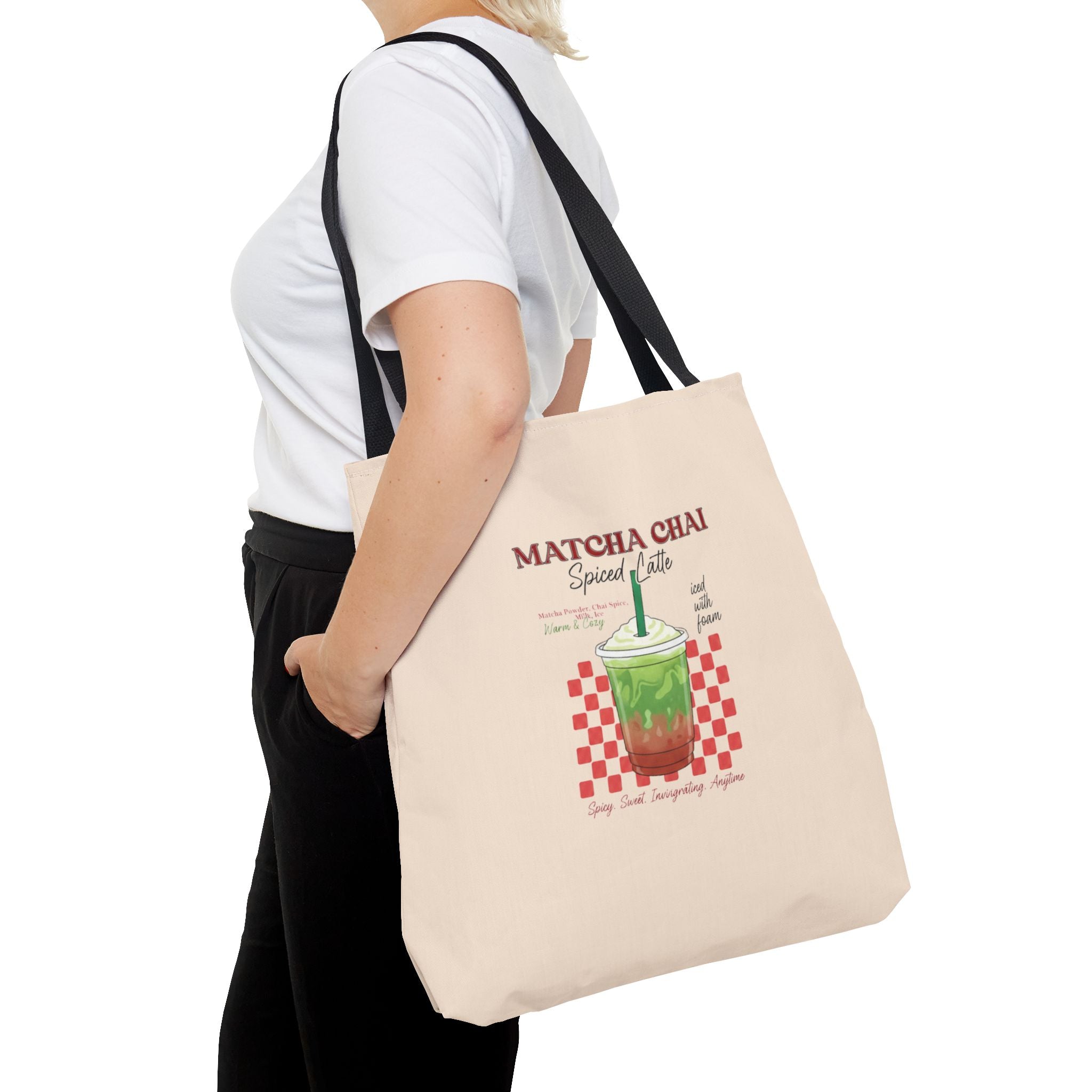 Retro Checker Iced Drink Graphic Tote