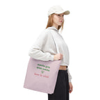 "matcha girls drink matcha born to whisk" Pink Reusable Shopping Tote