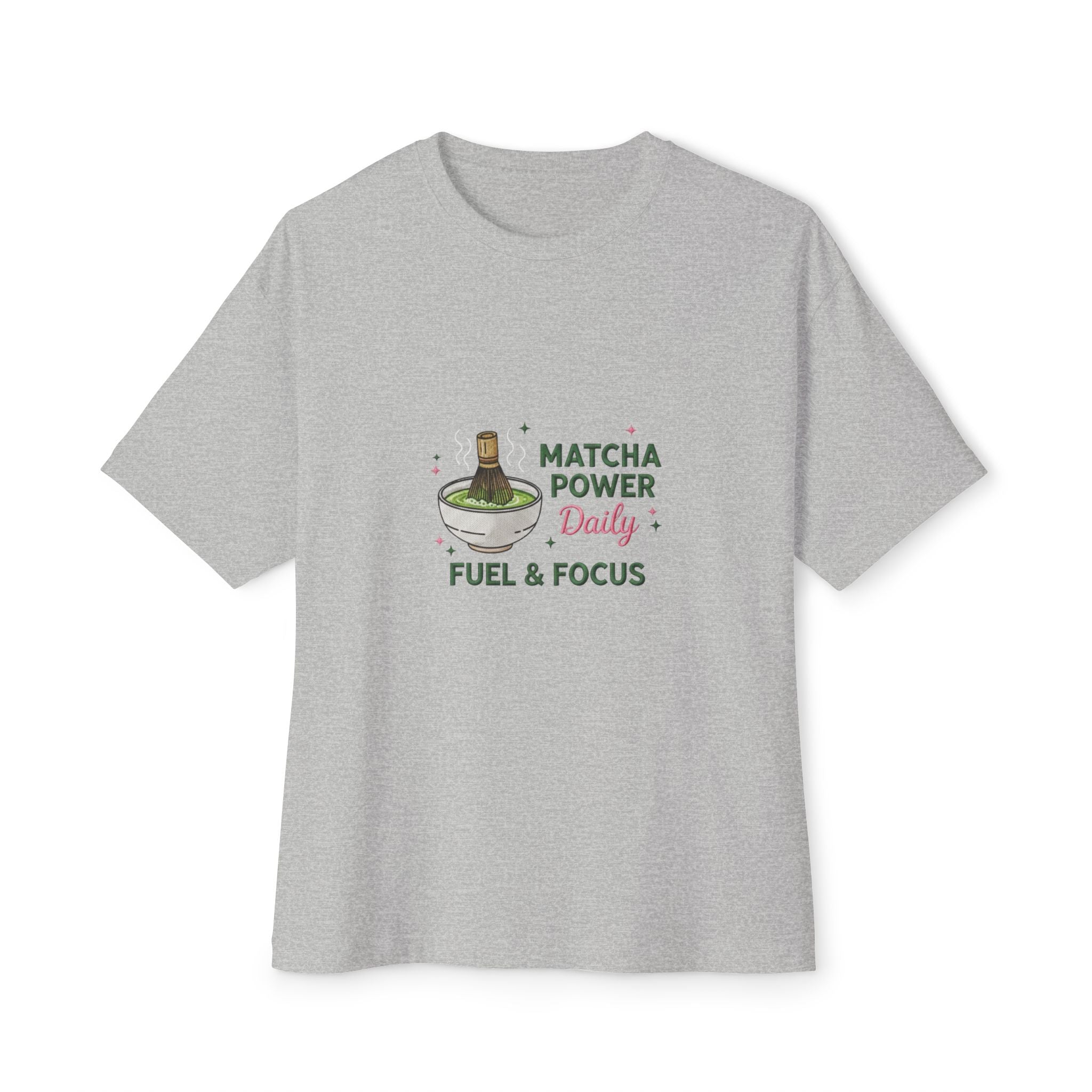 "Matcha Power Daily: Fuel & Focus" Oversized Boxy T-Shirt