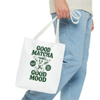 "Good Matcha Good Mood" Reusable Grocery & Coffee Lover Tote