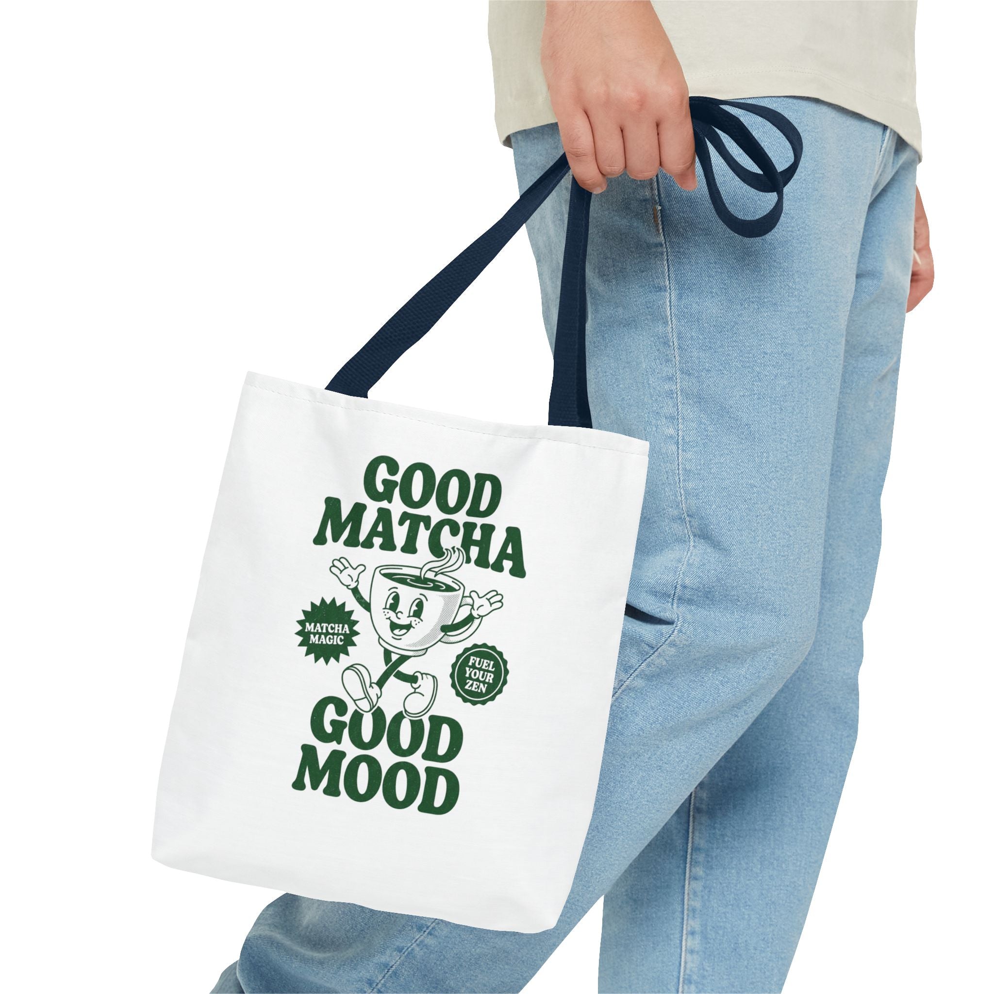 "Good Matcha Good Mood" Reusable Grocery & Coffee Lover Tote