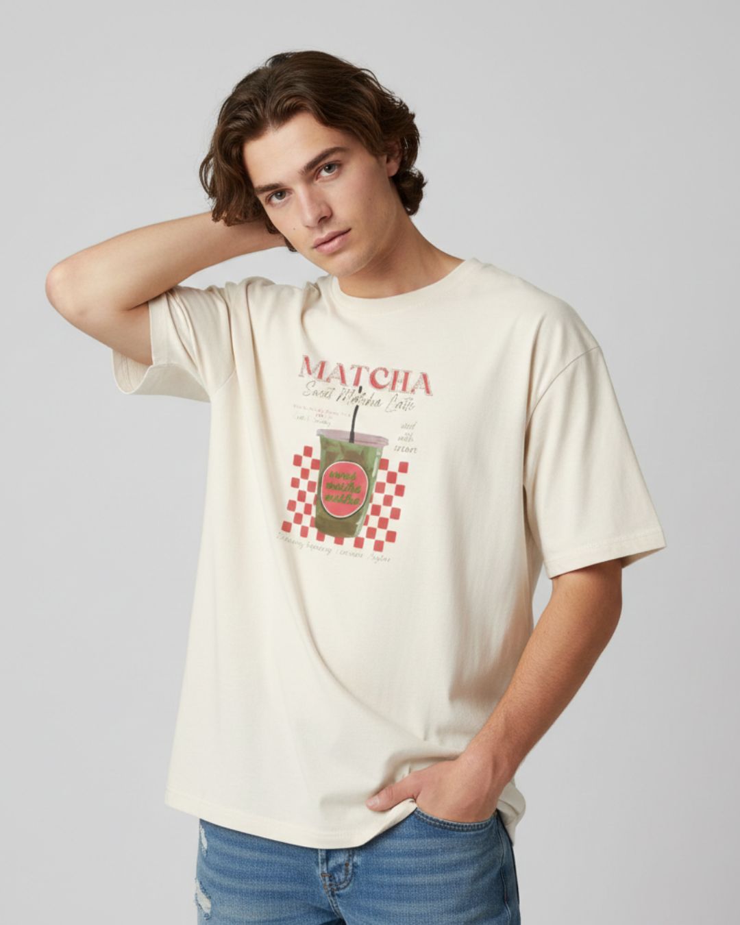 "Matcha Good Vibes" Oversized Boxy T-Shirt
