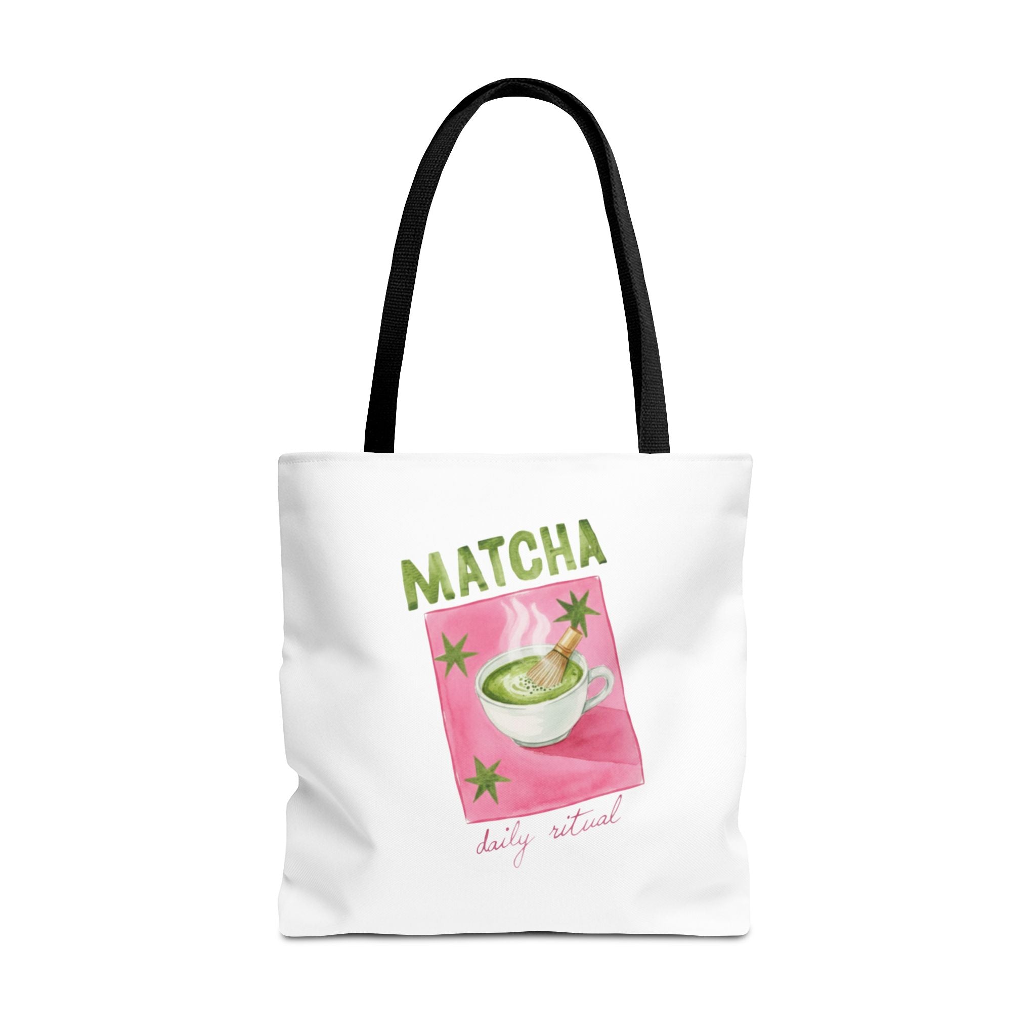 'Matcha Daily Ritual' Illustrated Tea Canvas Tote