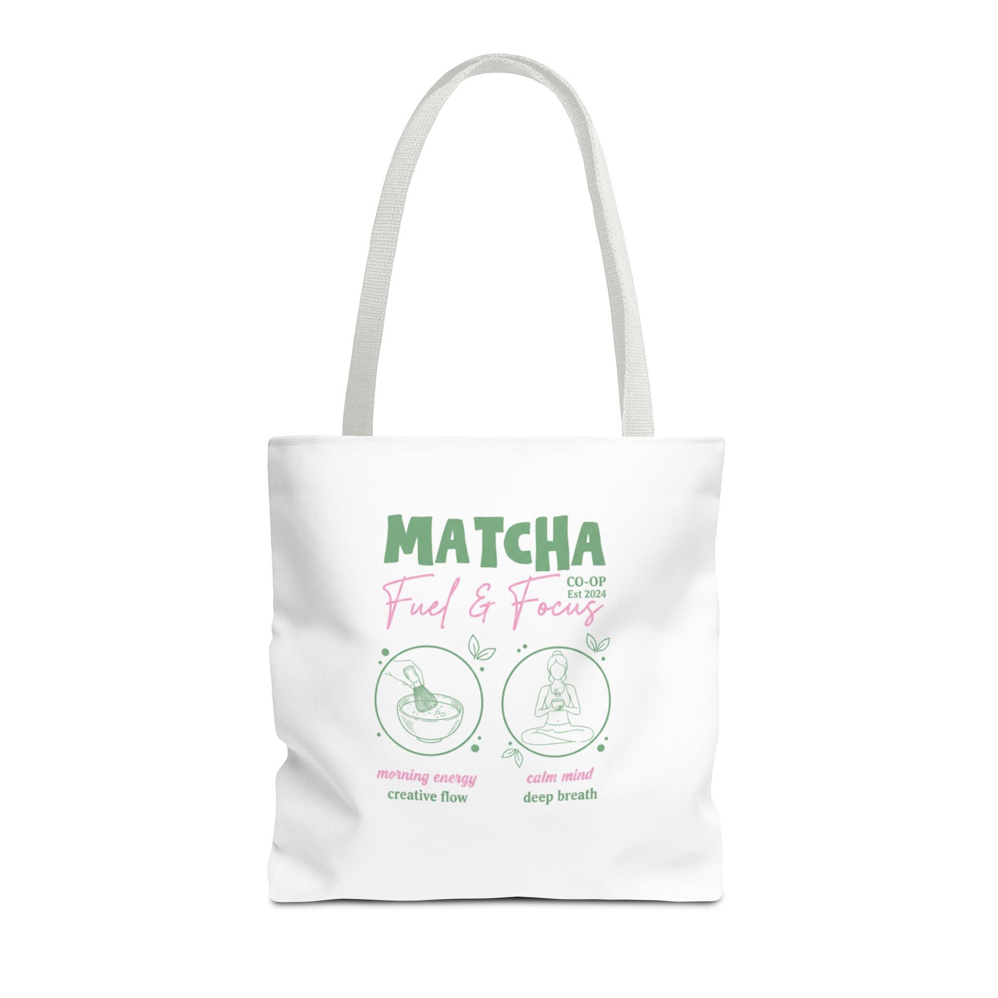 Eco Coffee Tea Shopper with 'Matcha: Fuel & Focus' Graphic
