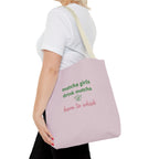 "matcha girls drink matcha born to whisk" Pink Reusable Shopping Tote