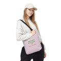 "matcha girls drink matcha born to whisk" Pink Reusable Shopping Tote