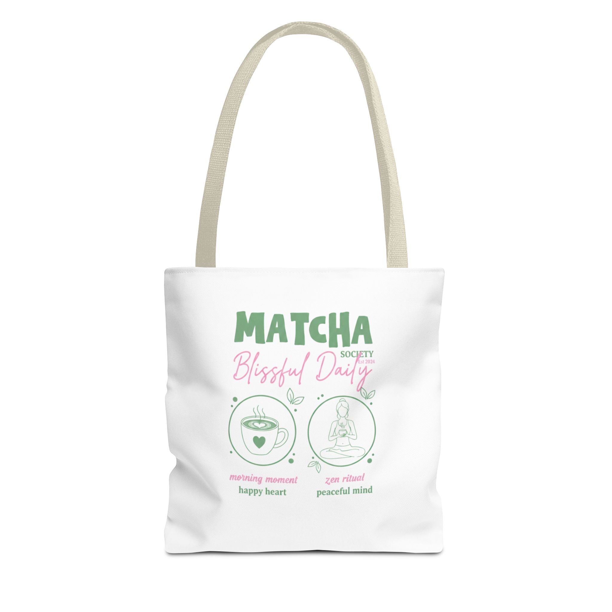 Cute Green Tea Illustration, 'Matcha Blissful Days' Eco Shopper