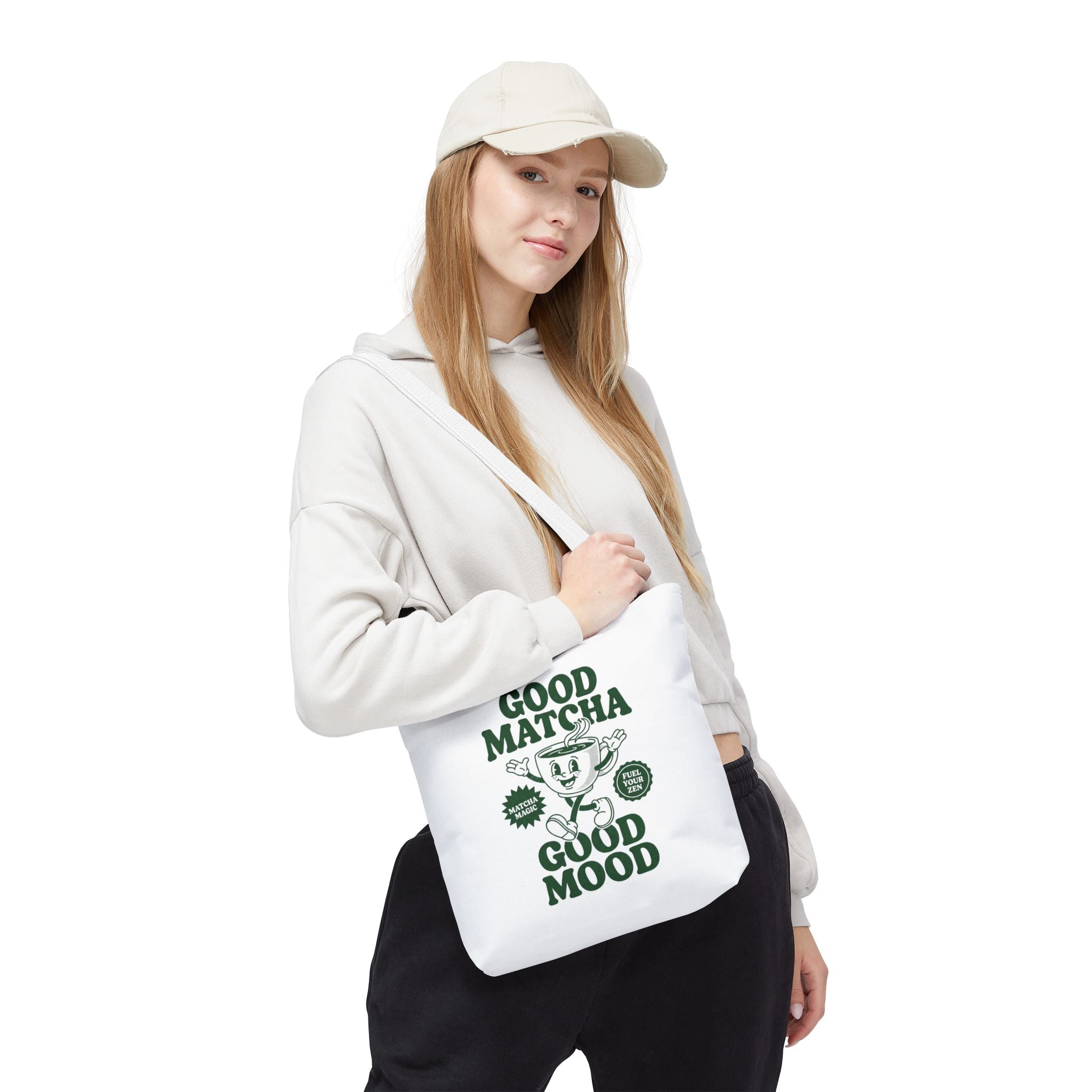 "Good Matcha Good Mood" Reusable Grocery & Coffee Lover Tote