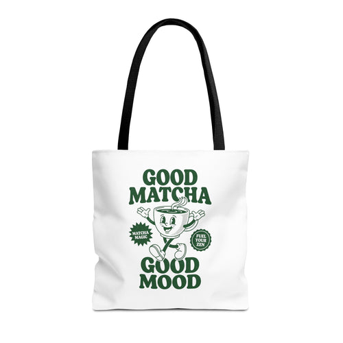 "Good Matcha Good Mood" Reusable Grocery & Coffee Lover Tote