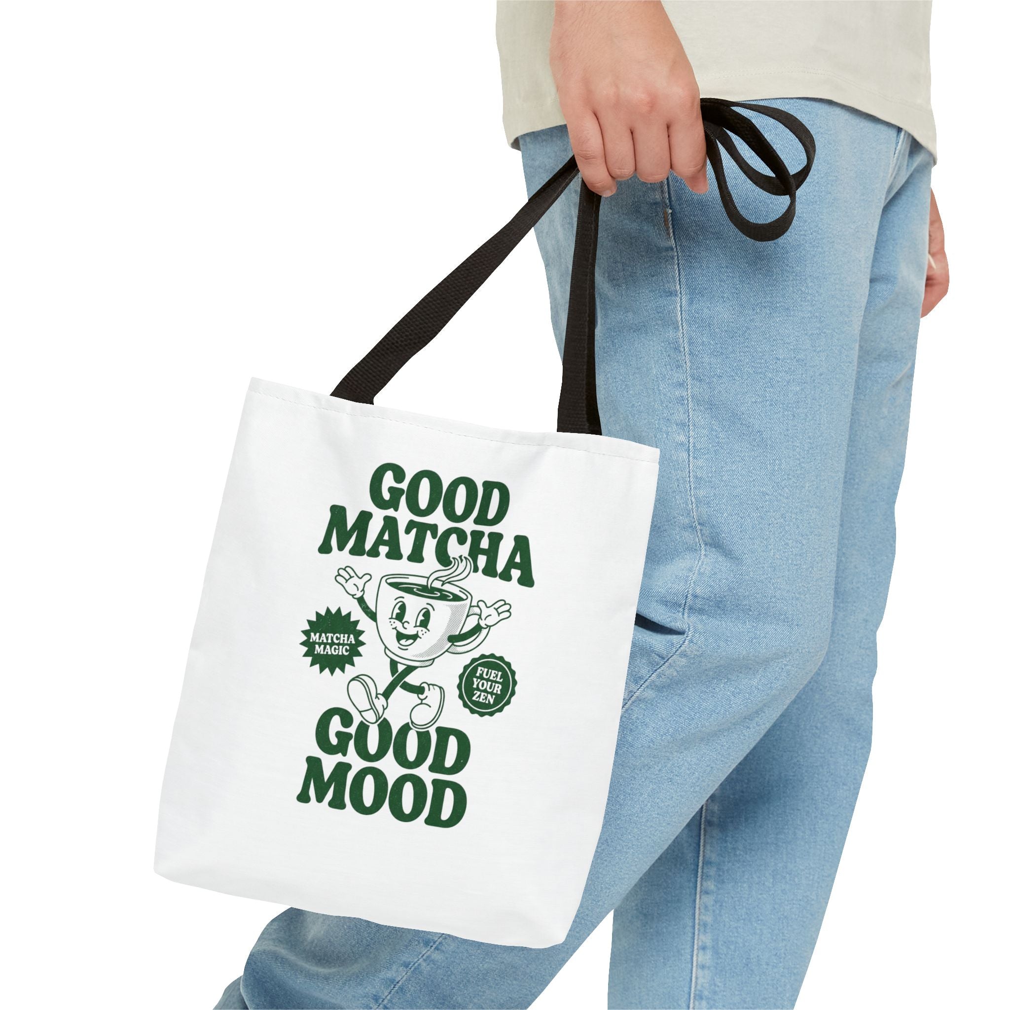 "Good Matcha Good Mood" Reusable Grocery & Coffee Lover Tote