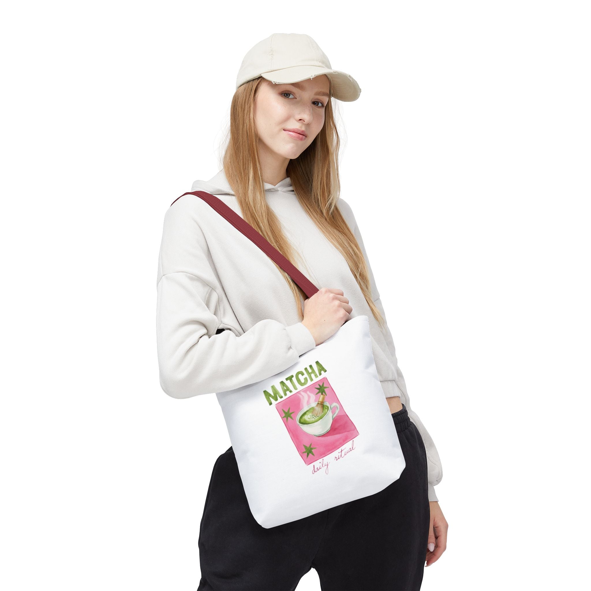 'Matcha Daily Ritual' Illustrated Tea Canvas Tote