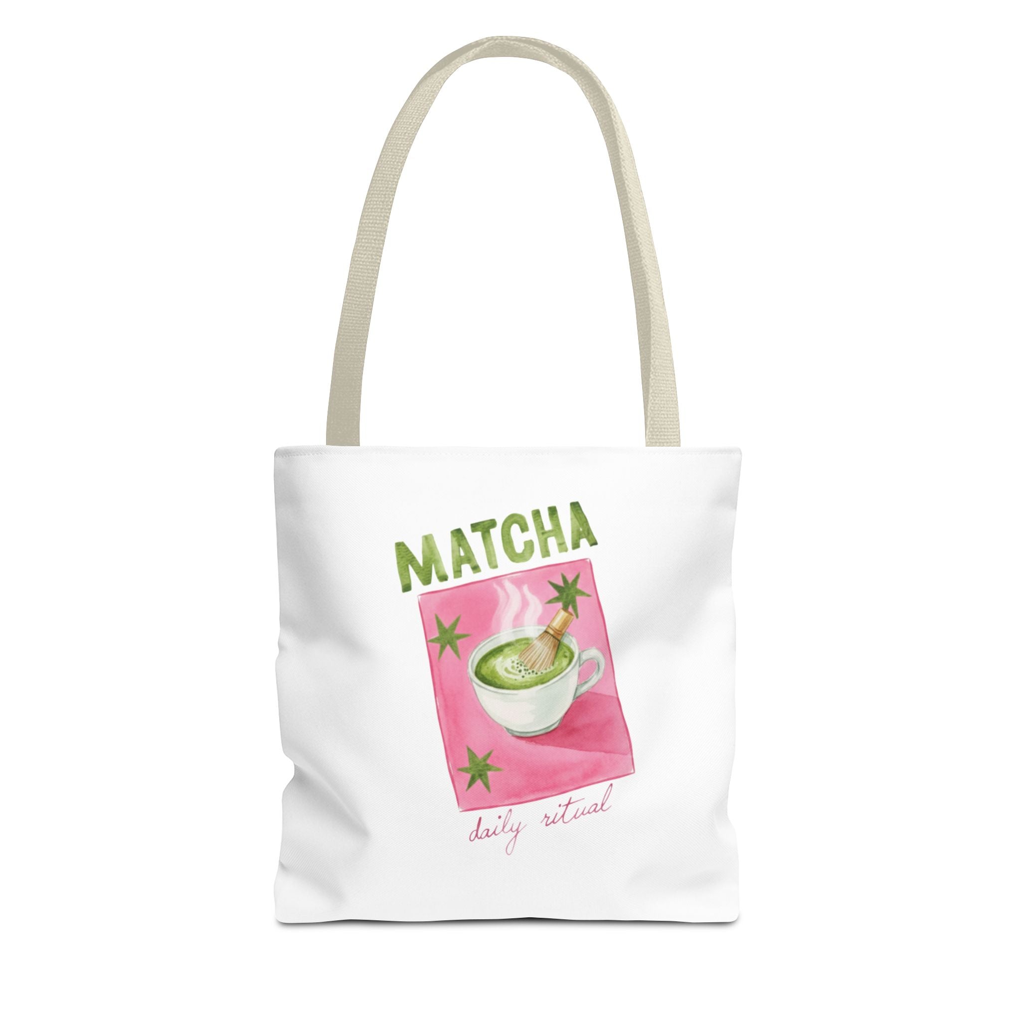 'Matcha Daily Ritual' Illustrated Tea Canvas Tote