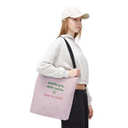 "matcha girls drink matcha born to whisk" Pink Reusable Shopping Tote
