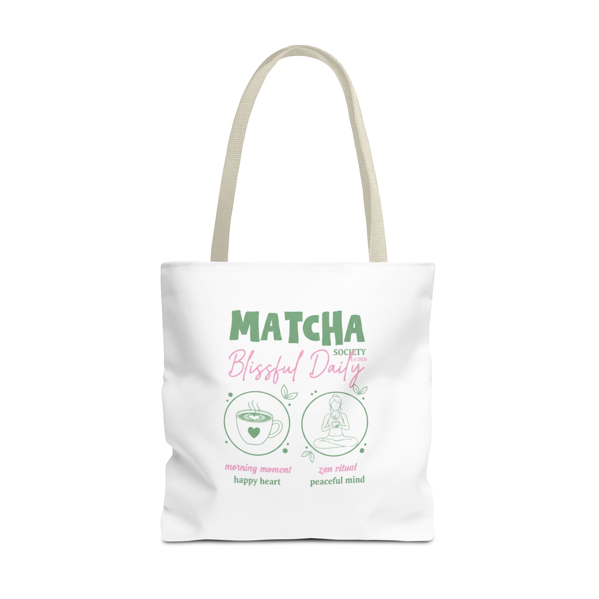 Cute Green Tea Illustration, 'Matcha Blissful Days' Eco Shopper