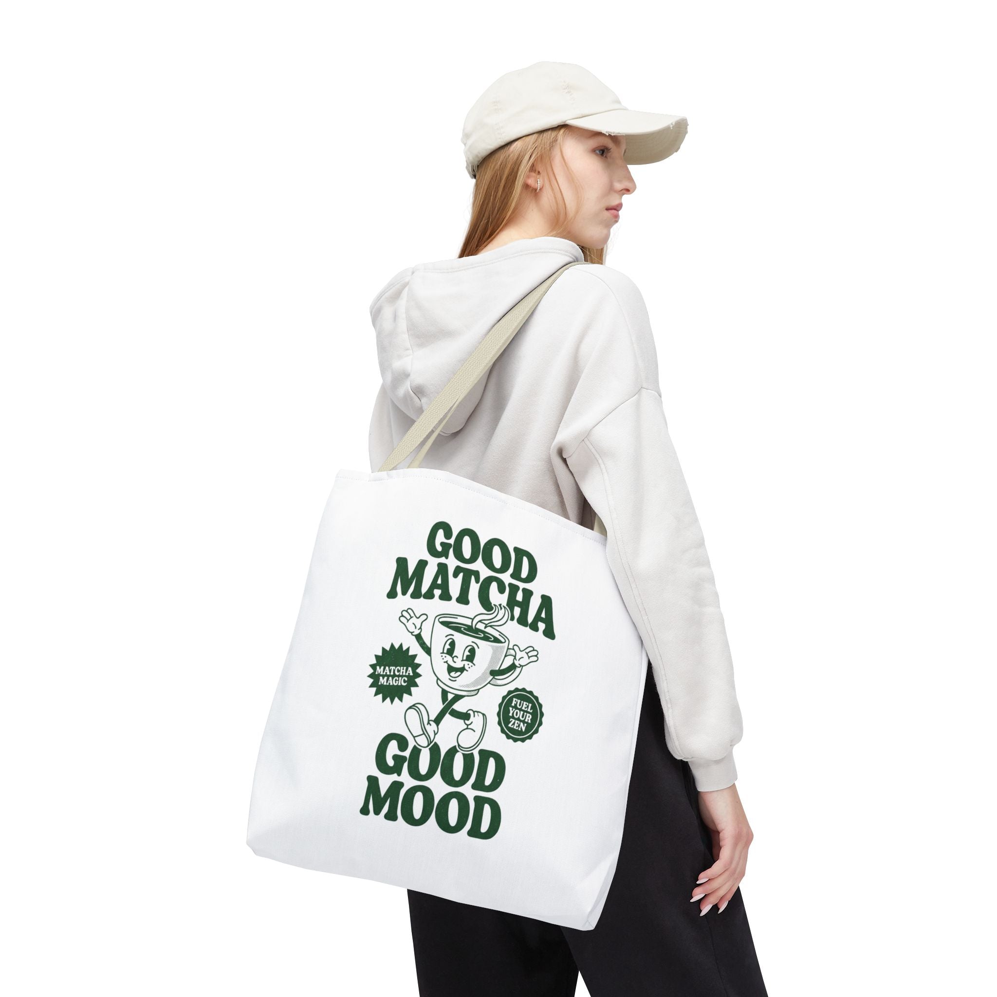 "Good Matcha Good Mood" Reusable Grocery & Coffee Lover Tote