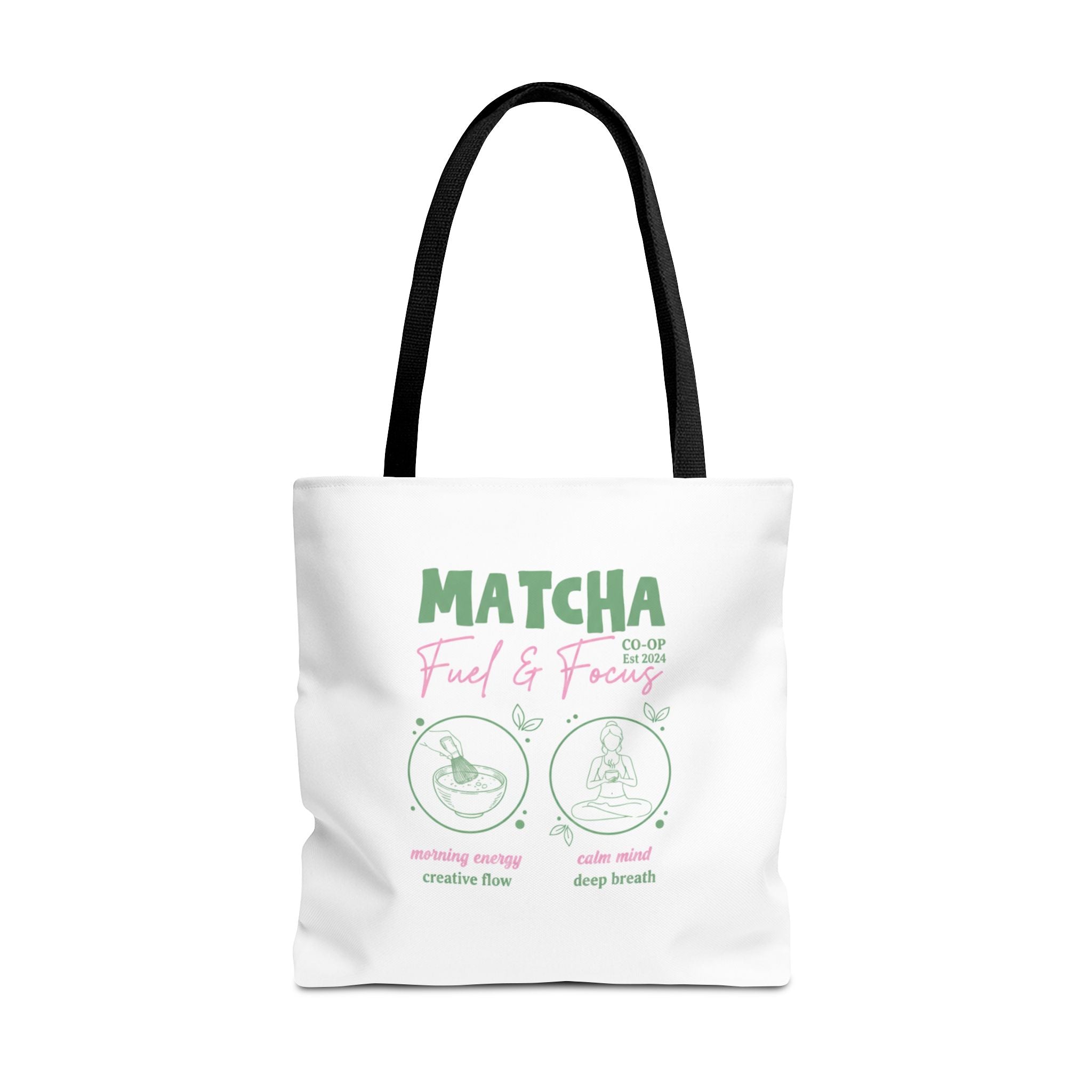 Eco Coffee Tea Shopper with 'Matcha: Fuel & Focus' Graphic