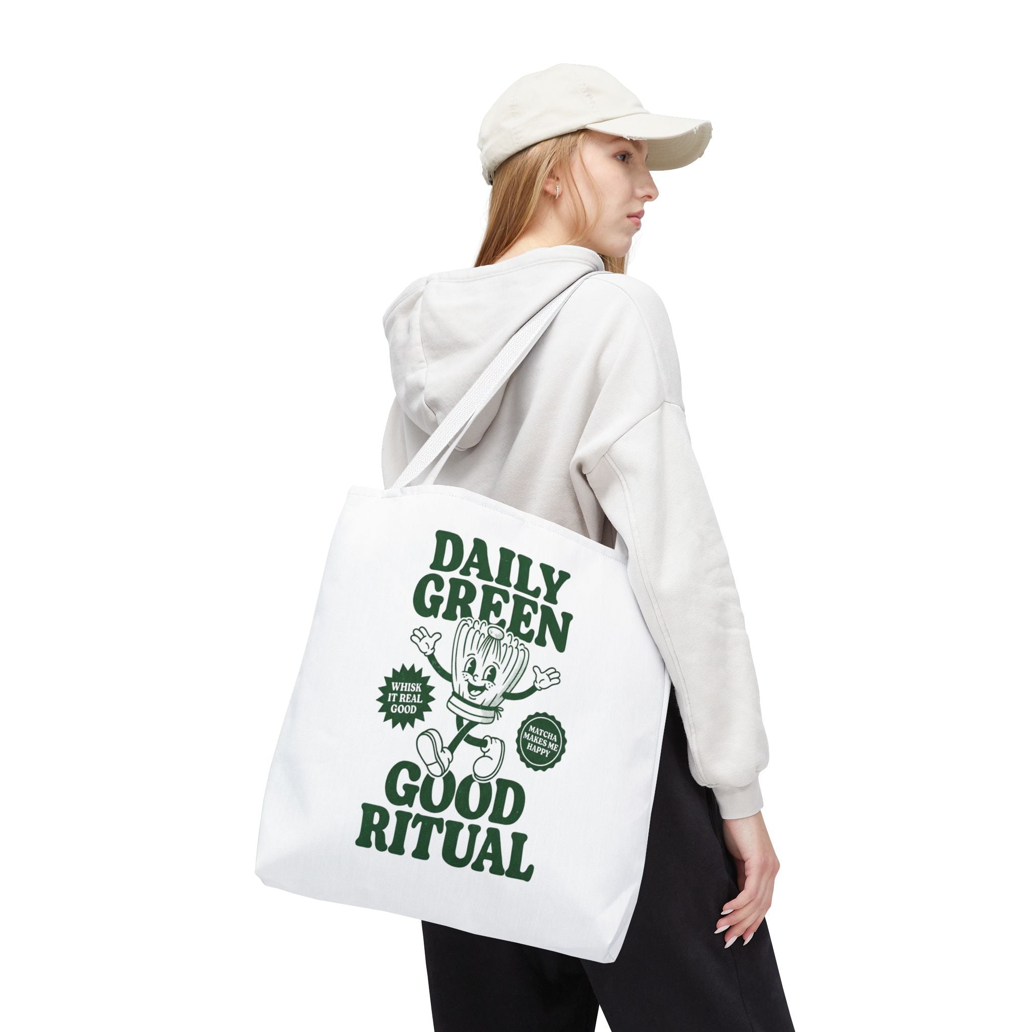 "Daily Green Good Ritual" Eco-Friendly Grocery Tote