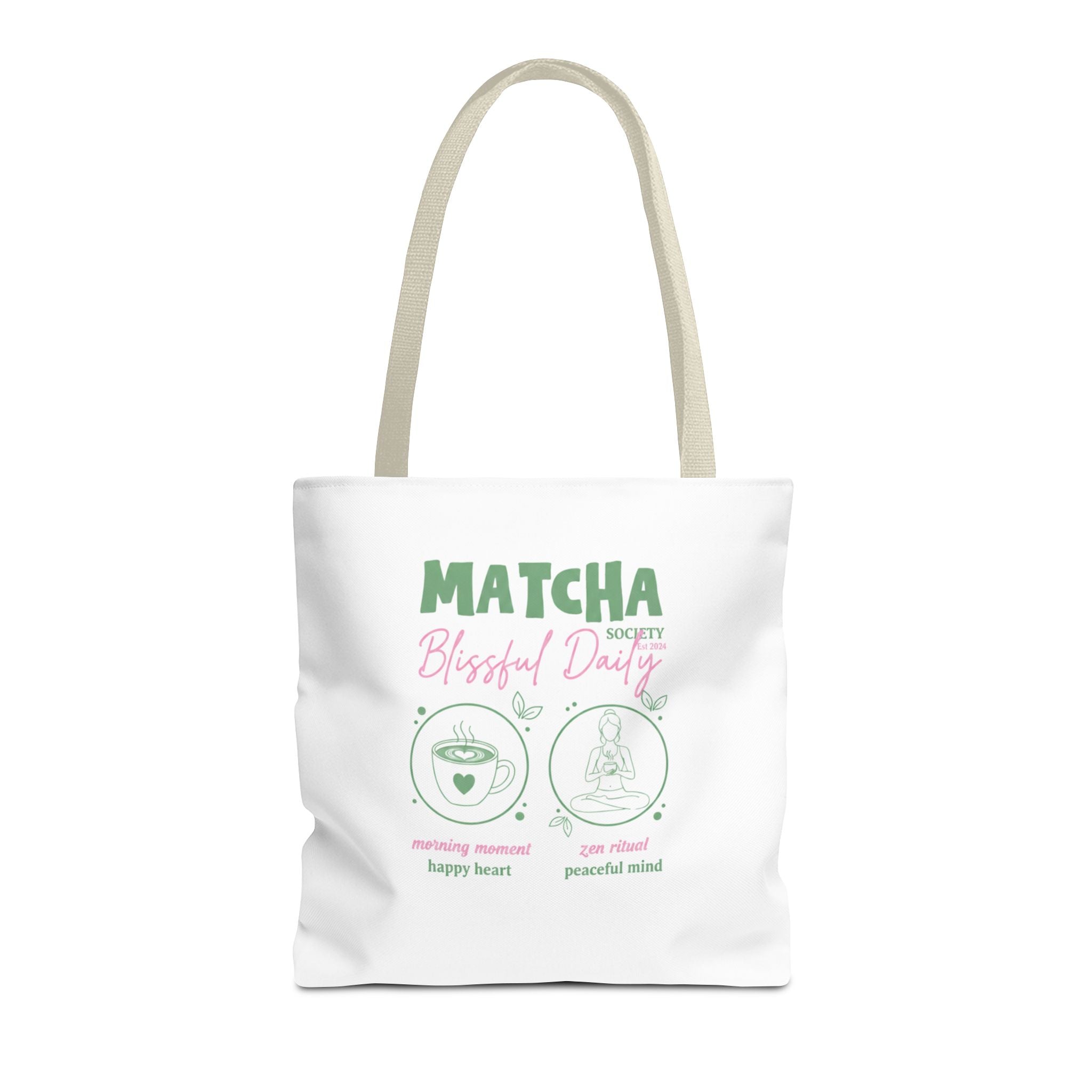 Cute Green Tea Illustration, 'Matcha Blissful Days' Eco Shopper