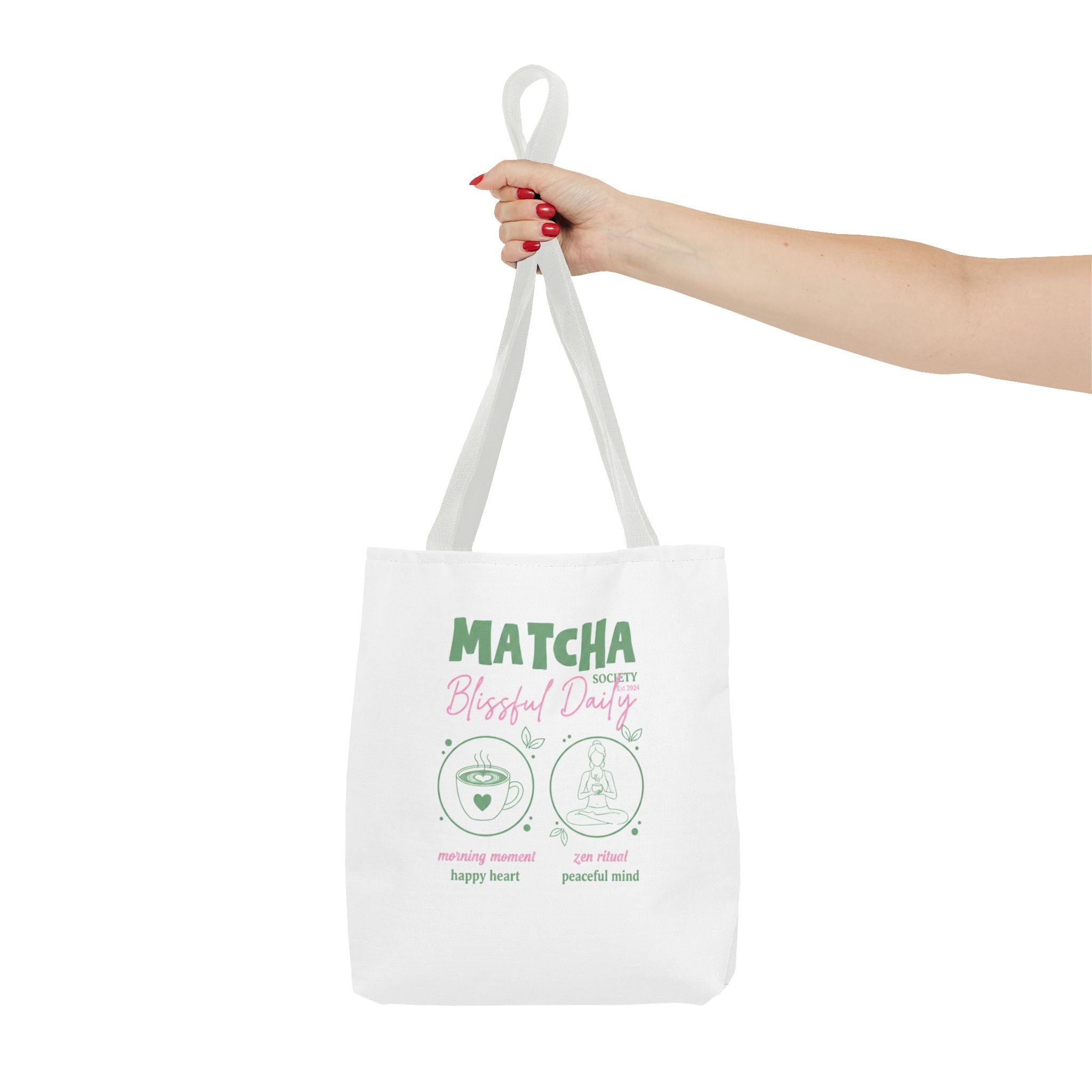 Cute Green Tea Illustration, 'Matcha Blissful Days' Eco Shopper