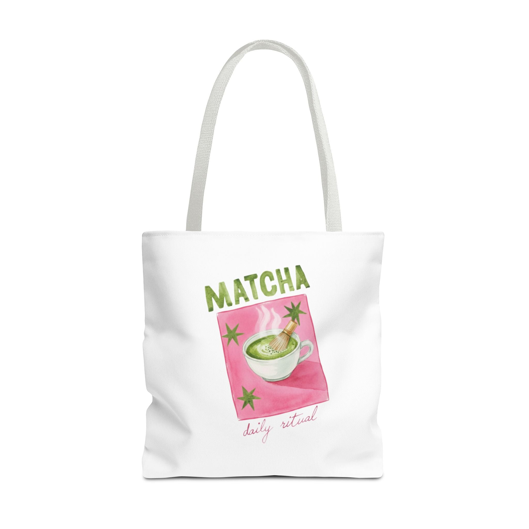 'Matcha Daily Ritual' Illustrated Tea Canvas Tote