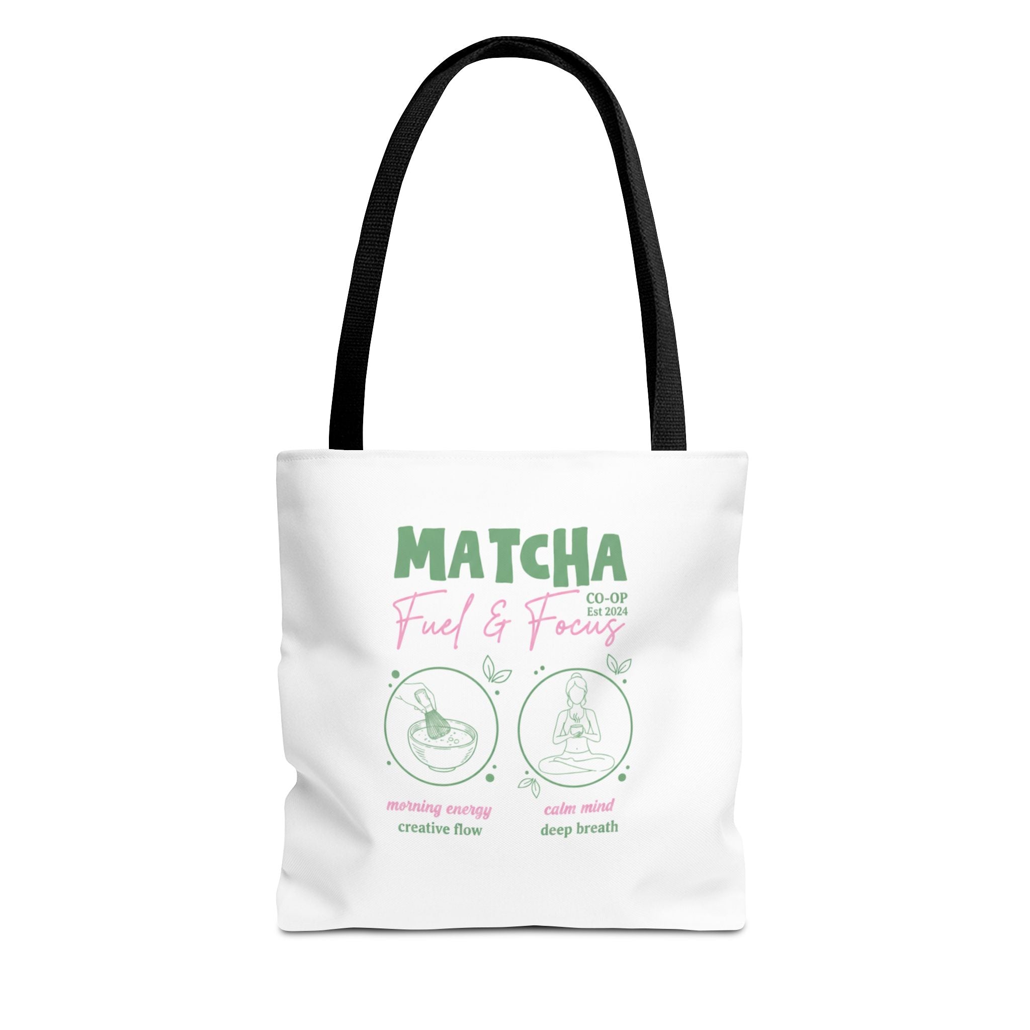 Eco Coffee Tea Shopper with 'Matcha: Fuel & Focus' Graphic