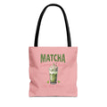 "Matcha Everything" Pink All-Over-Print Shoulder Tote