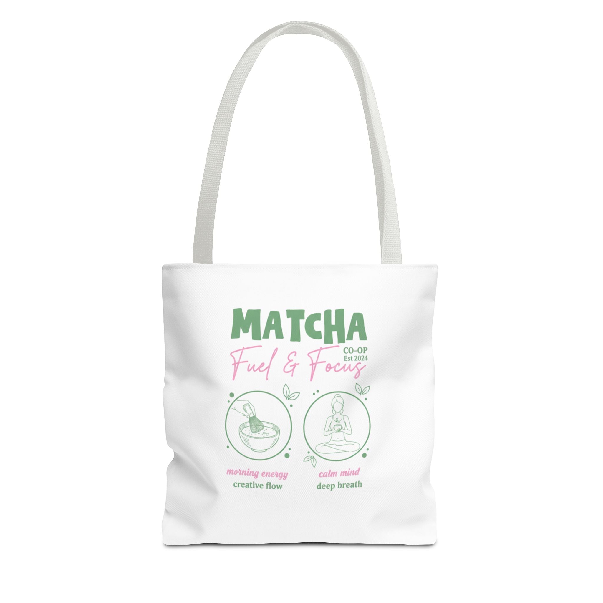 Eco Coffee Tea Shopper with 'Matcha: Fuel & Focus' Graphic