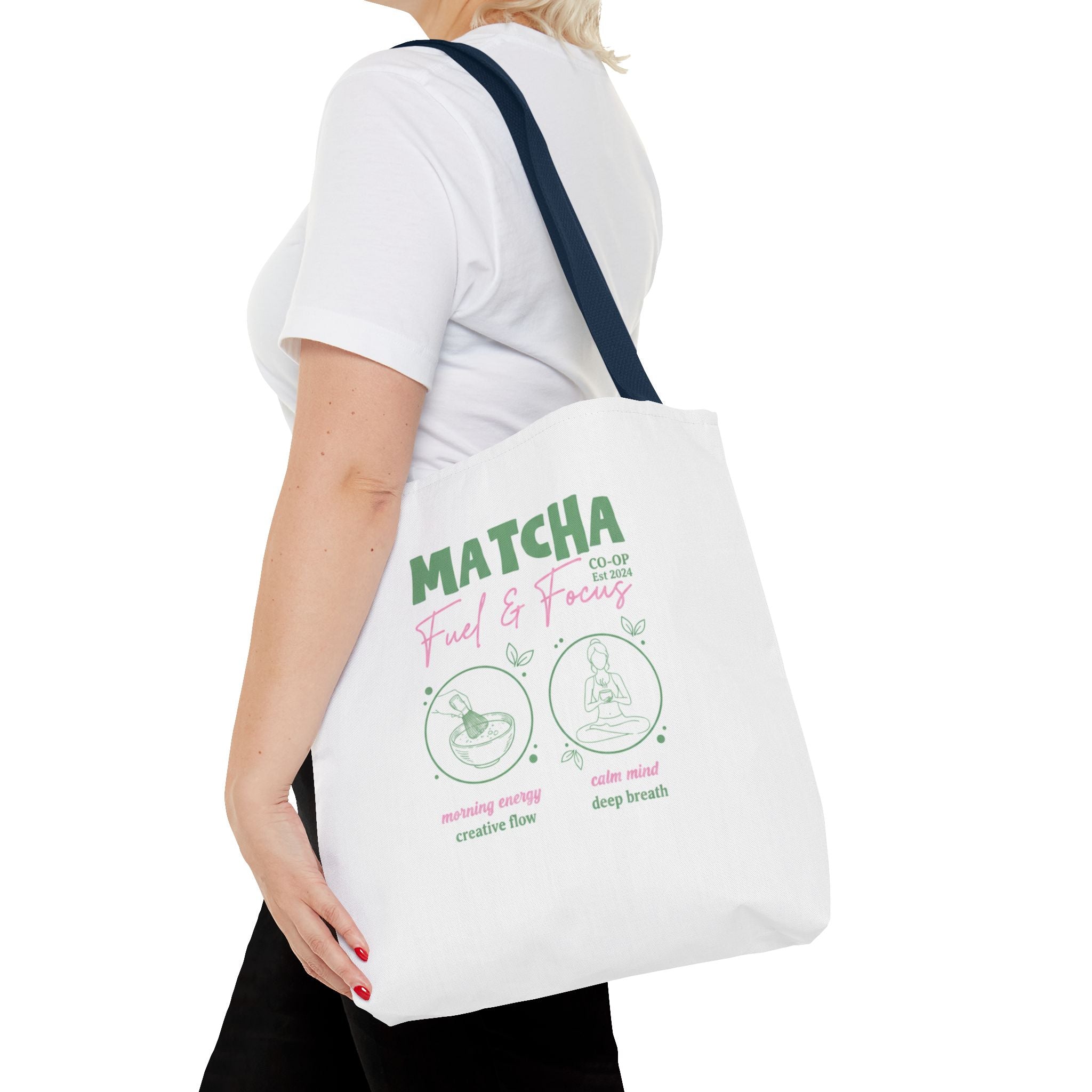 Eco Coffee Tea Shopper with 'Matcha: Fuel & Focus' Graphic