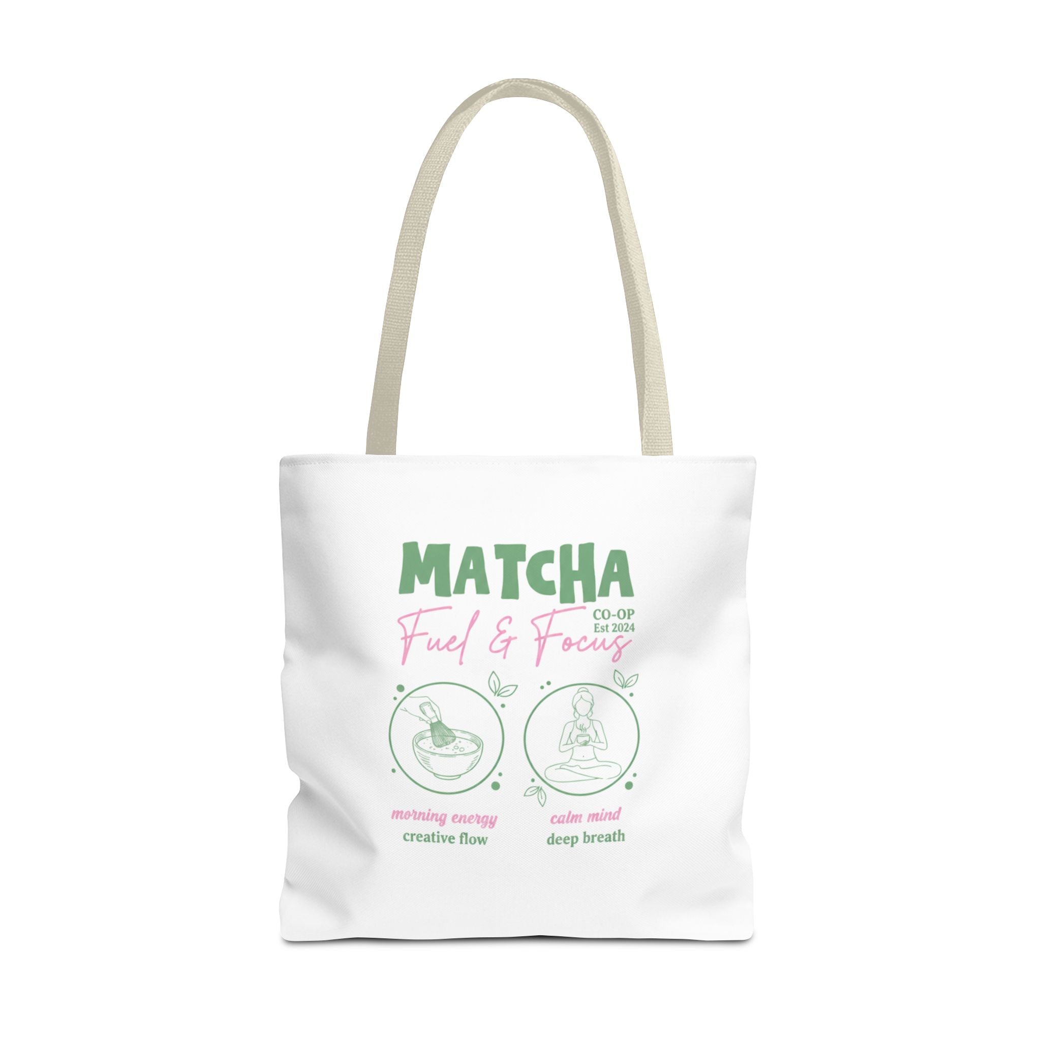Eco Coffee Tea Shopper with 'Matcha: Fuel & Focus' Graphic