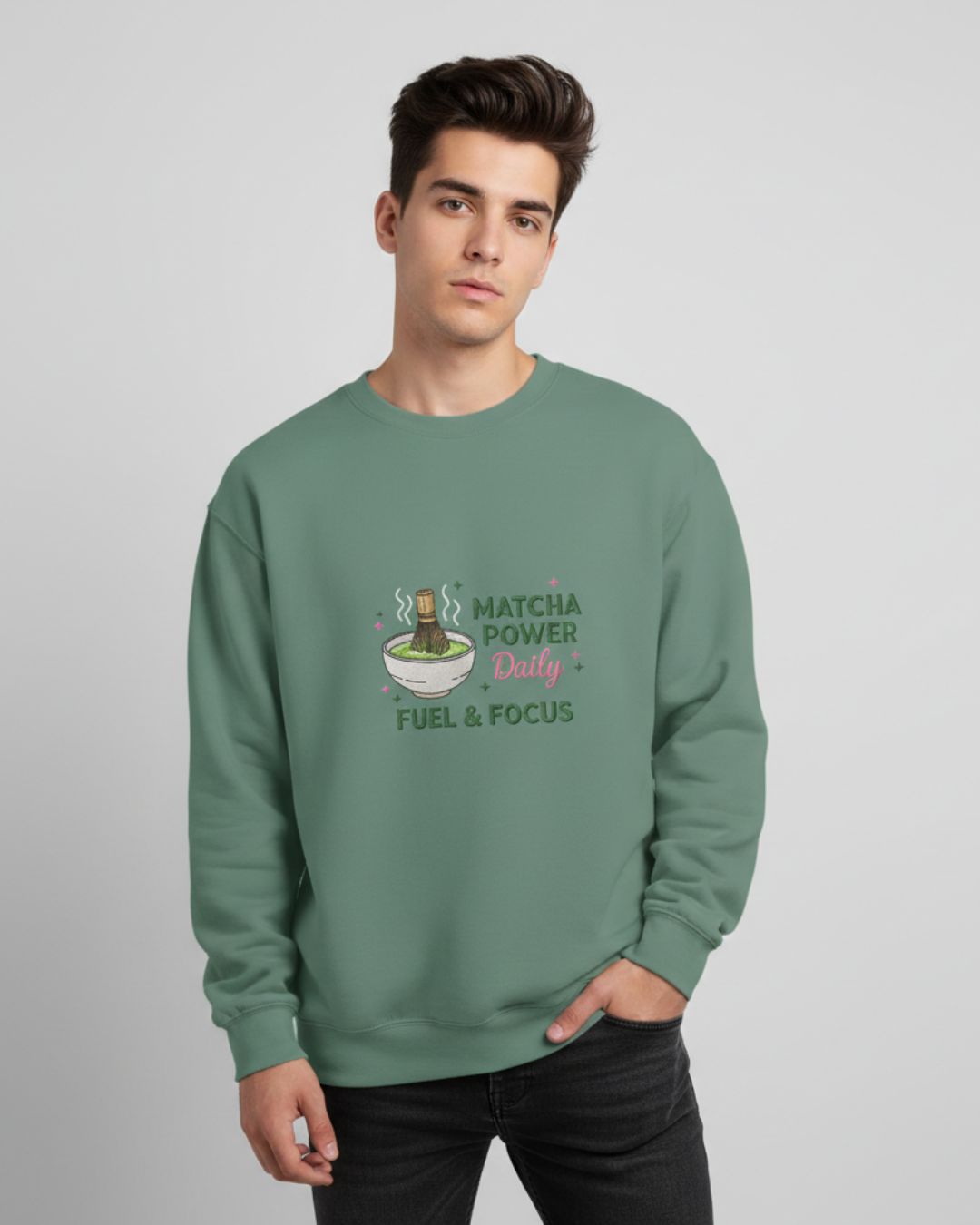 "Fuel & Focus" Cozy Tea Lover Crewneck