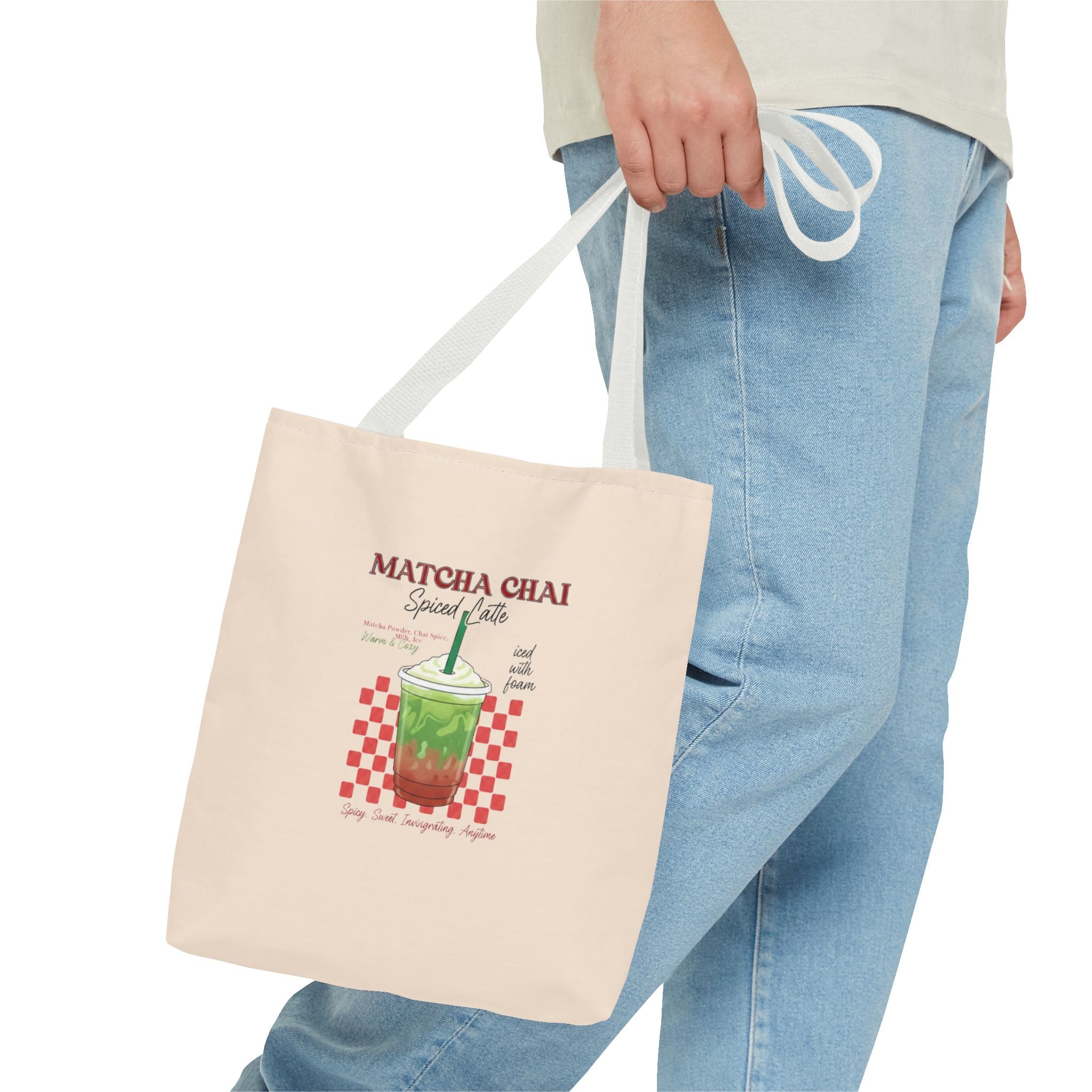 Retro Checker Iced Drink Graphic Tote
