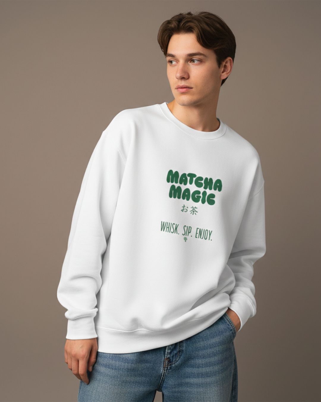"Matcha Magic" Cozy Tea Lover Pullover