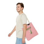 "Matcha Everything" Pink All-Over-Print Shoulder Tote