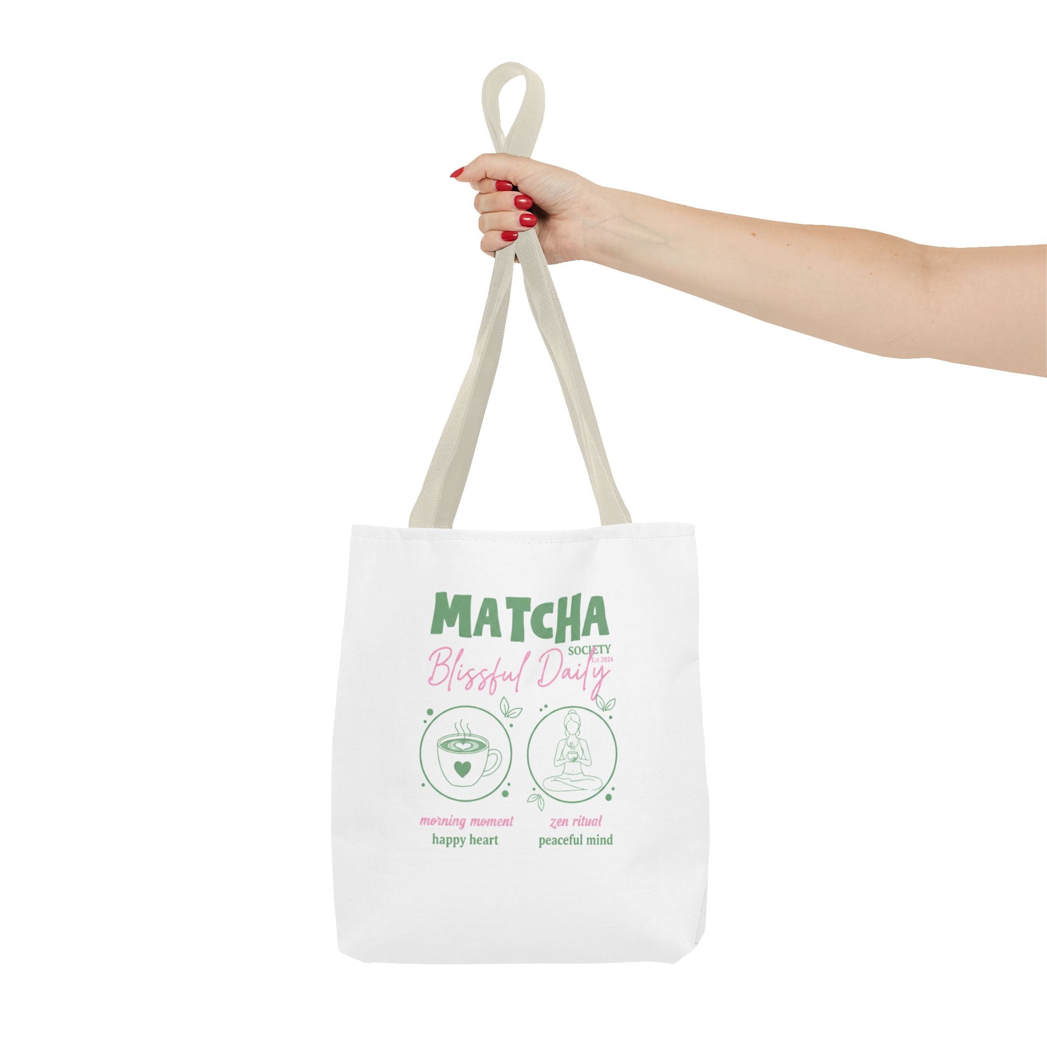Cute Green Tea Illustration, 'Matcha Blissful Days' Eco Shopper