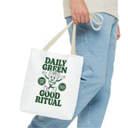 "Daily Green Good Ritual" Eco-Friendly Grocery Tote