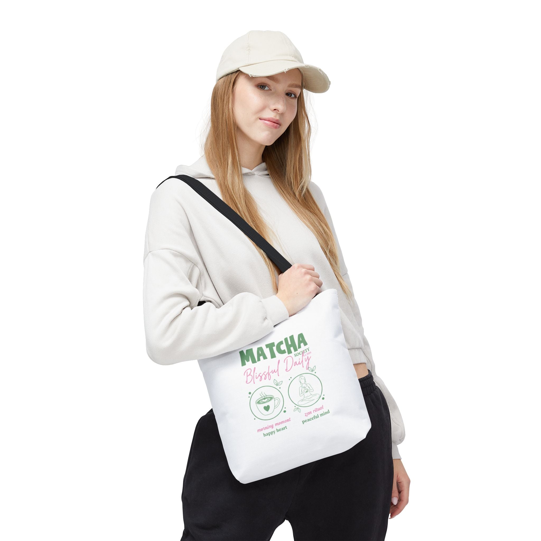 Cute Green Tea Illustration, 'Matcha Blissful Days' Eco Shopper