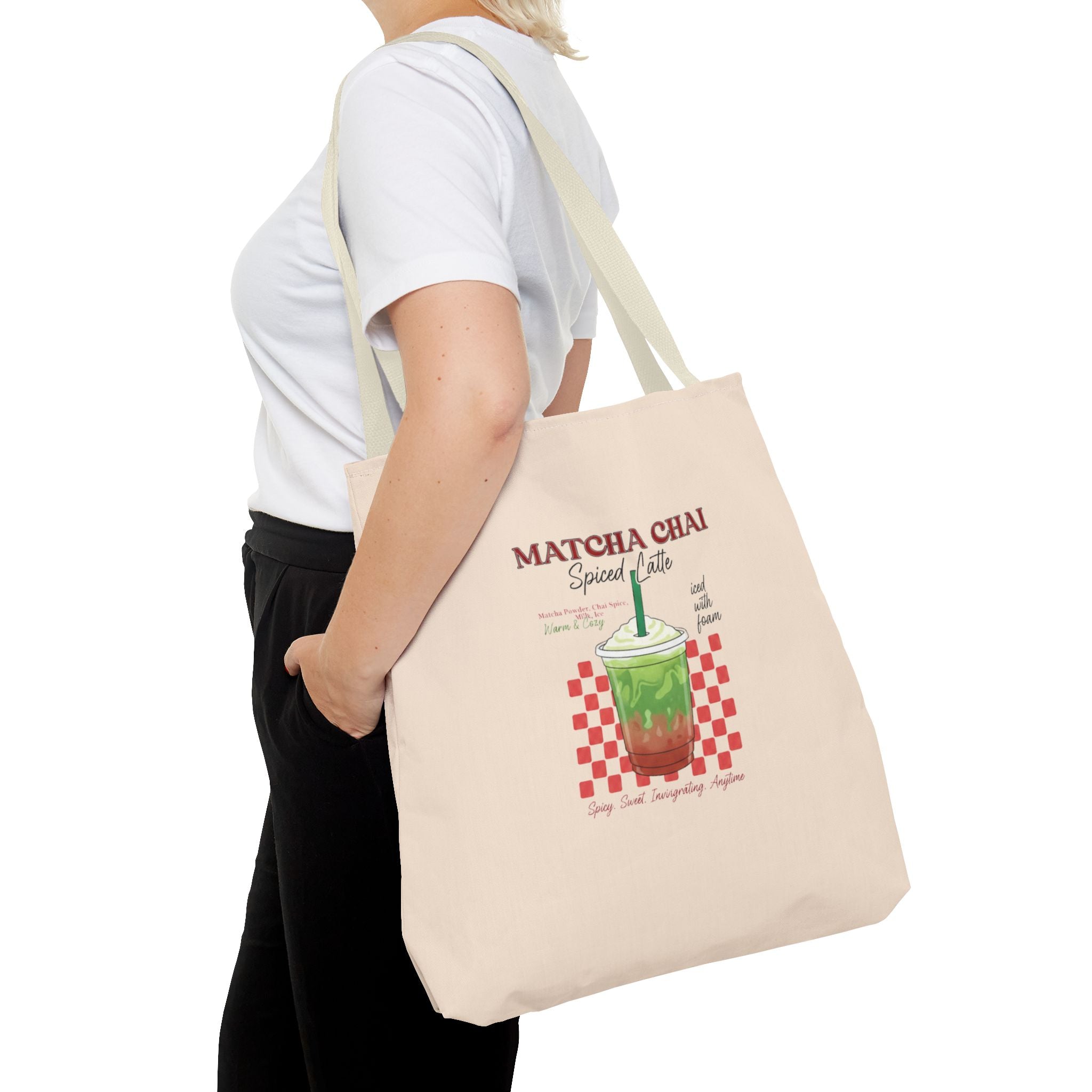Retro Checker Iced Drink Graphic Tote