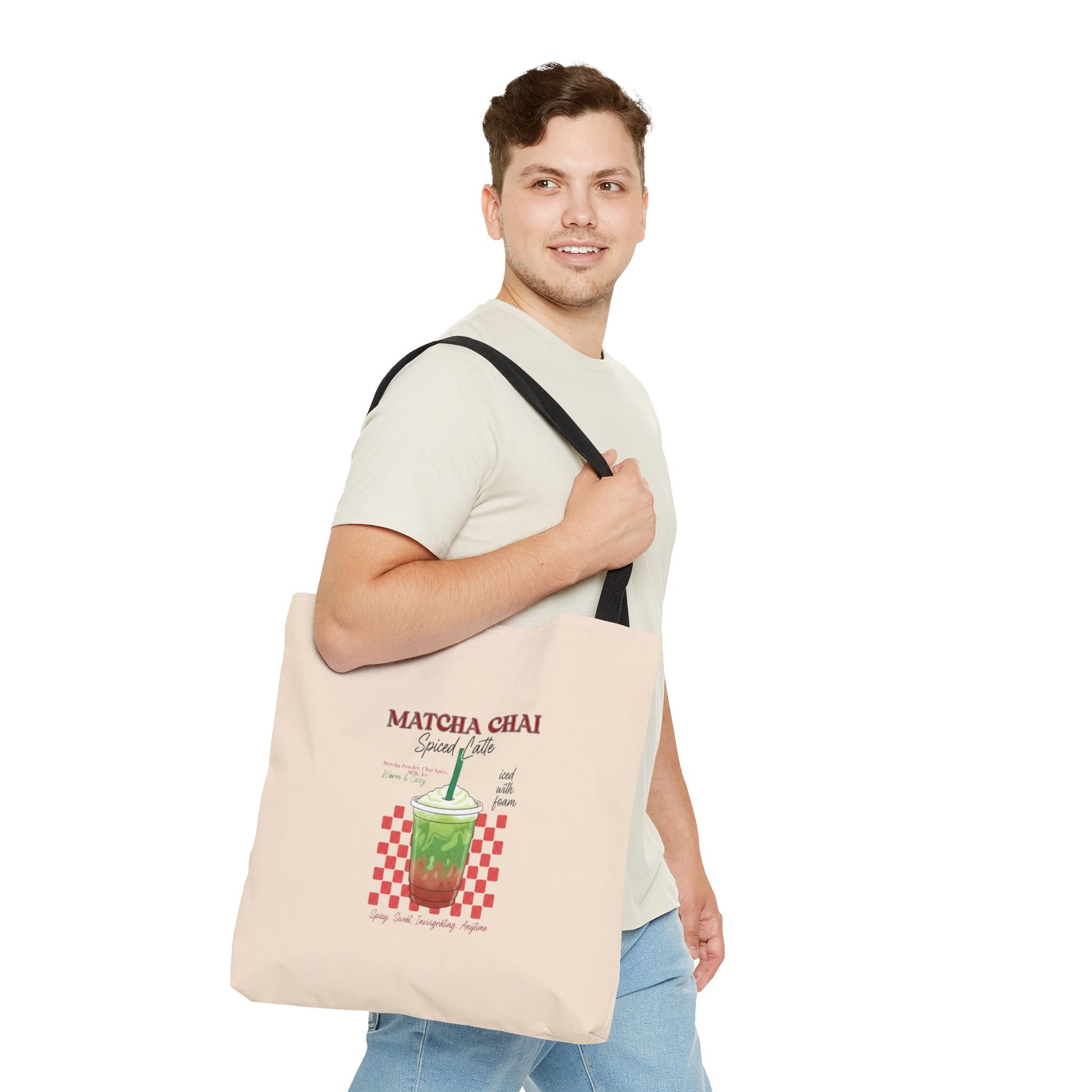 Retro Checker Iced Drink Graphic Tote