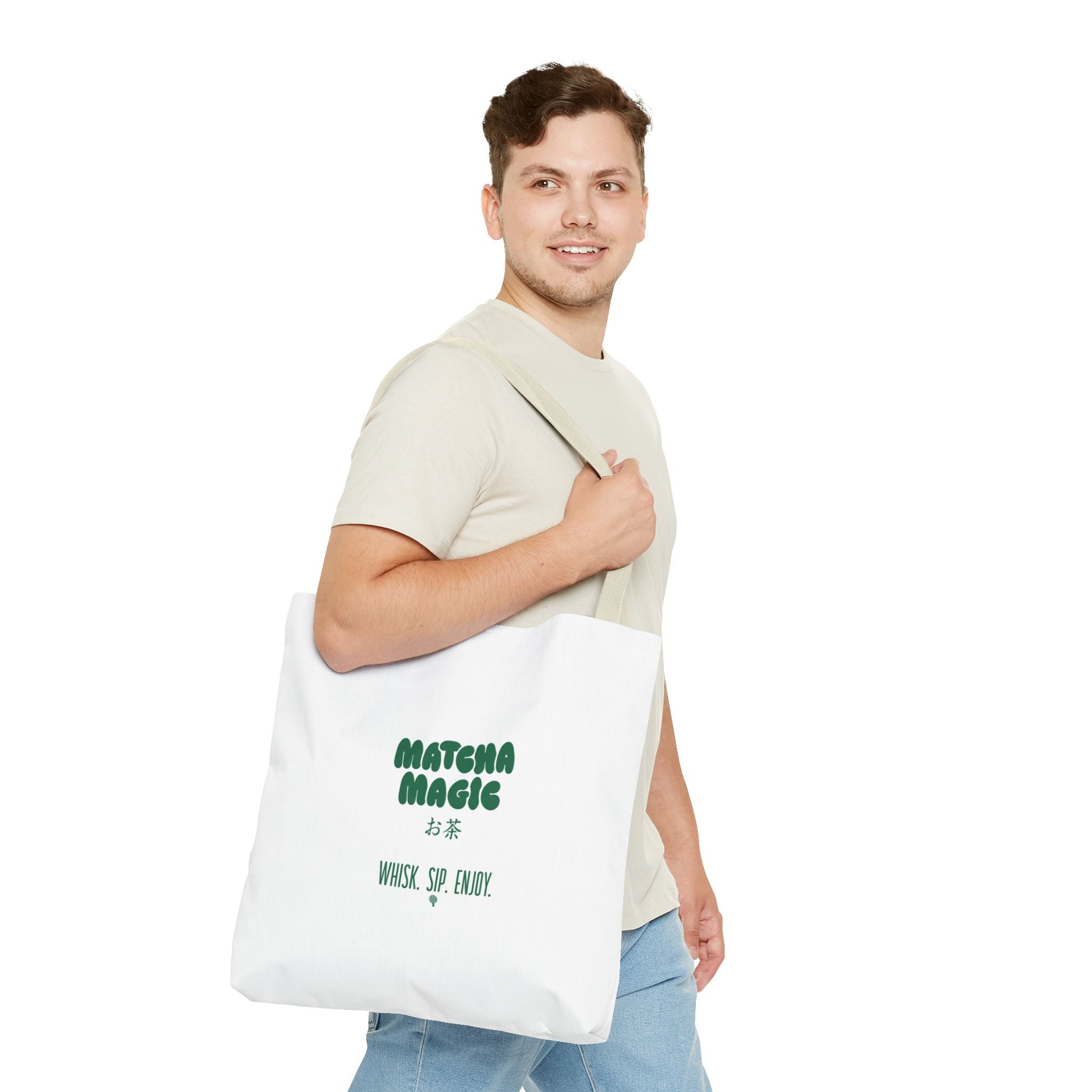 "Matcha Magic" Printed Reusable Grocery & Everyday Carry Tote