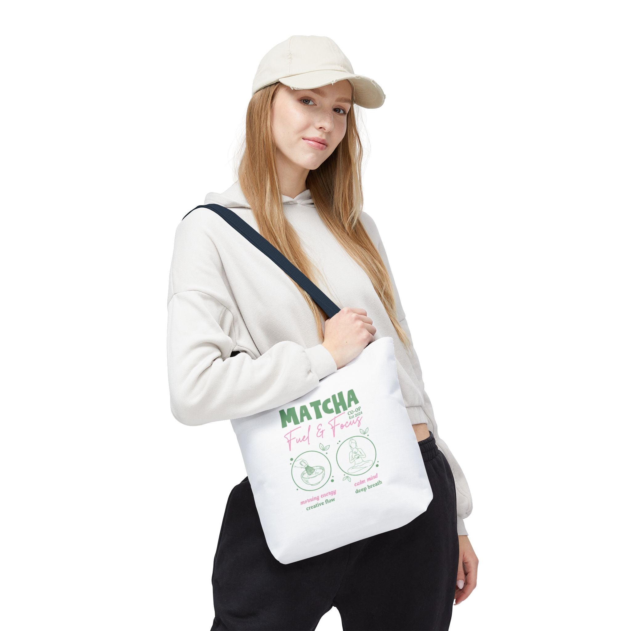Eco Coffee Tea Shopper with 'Matcha: Fuel & Focus' Graphic
