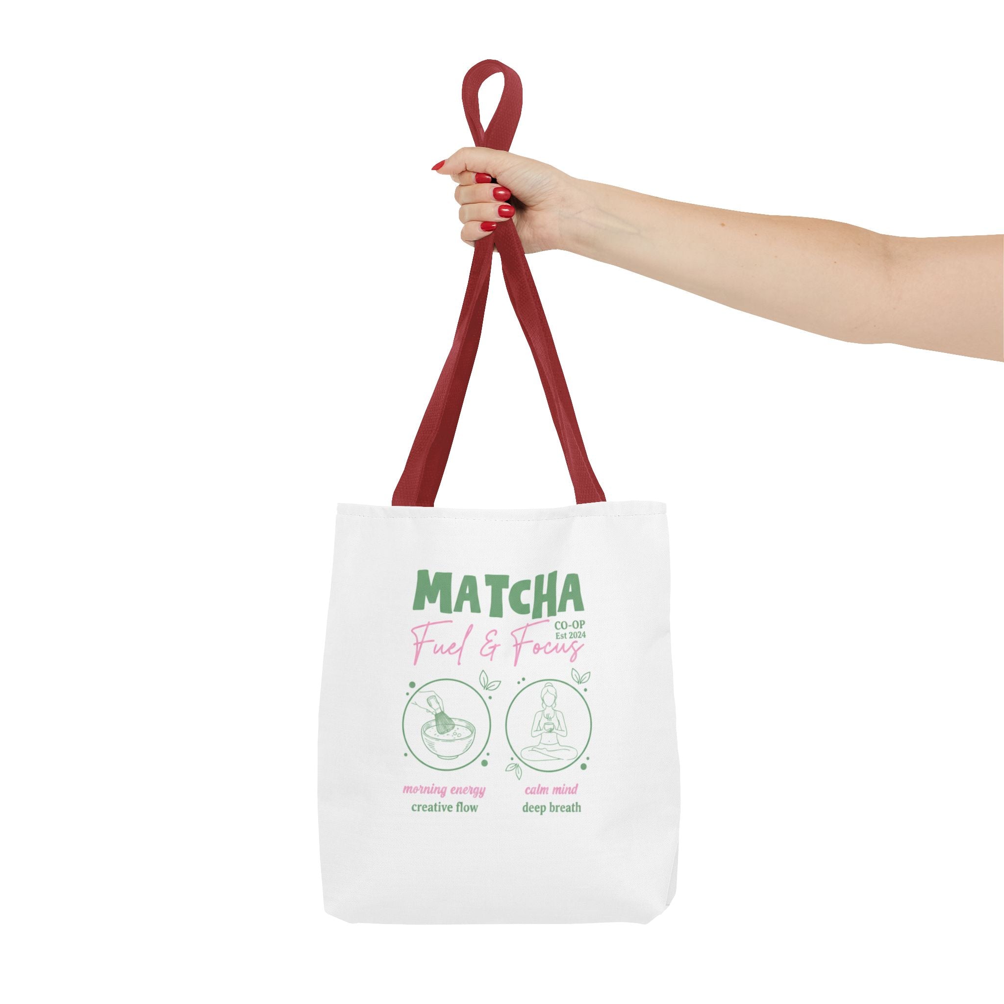Eco Coffee Tea Shopper with 'Matcha: Fuel & Focus' Graphic