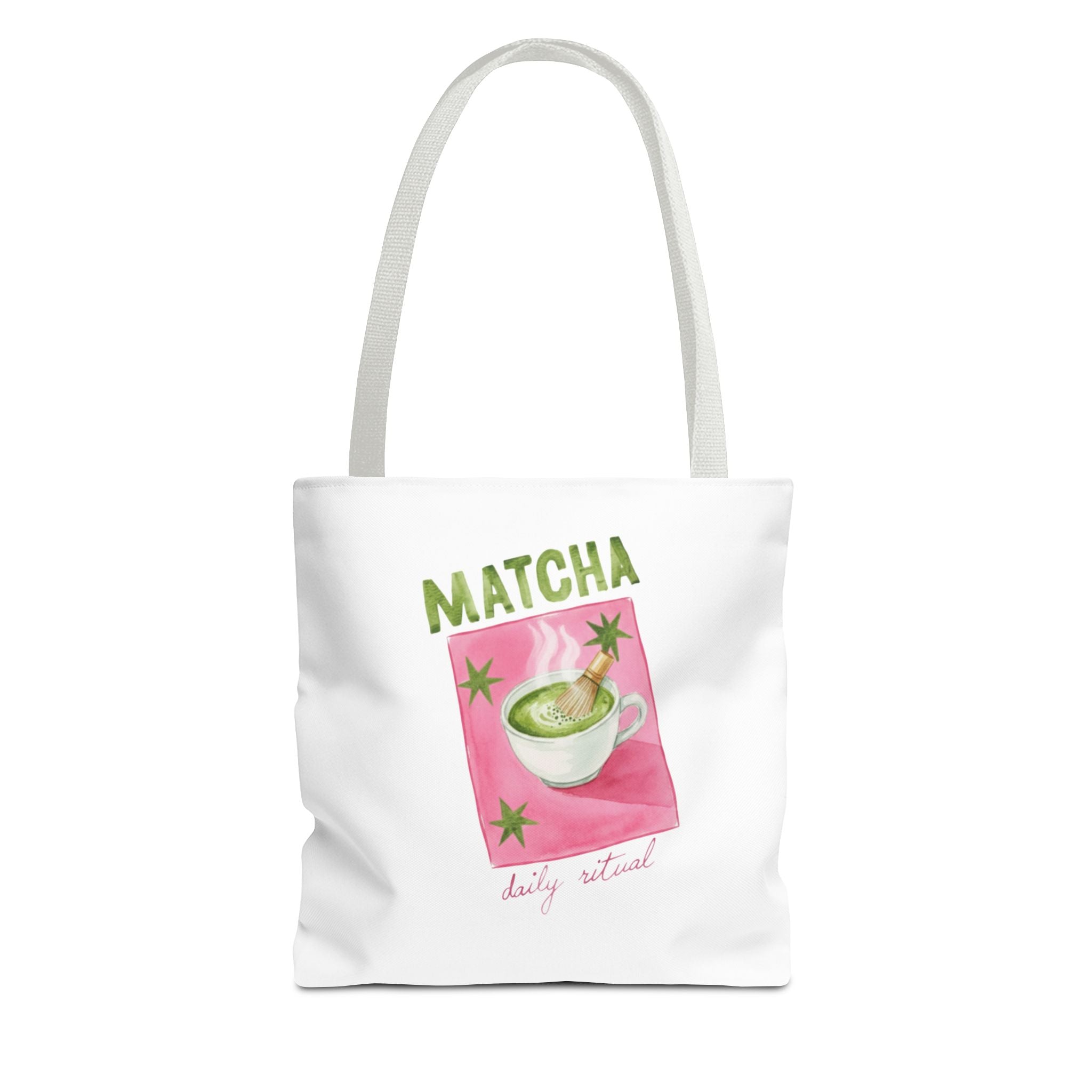 'Matcha Daily Ritual' Illustrated Tea Canvas Tote